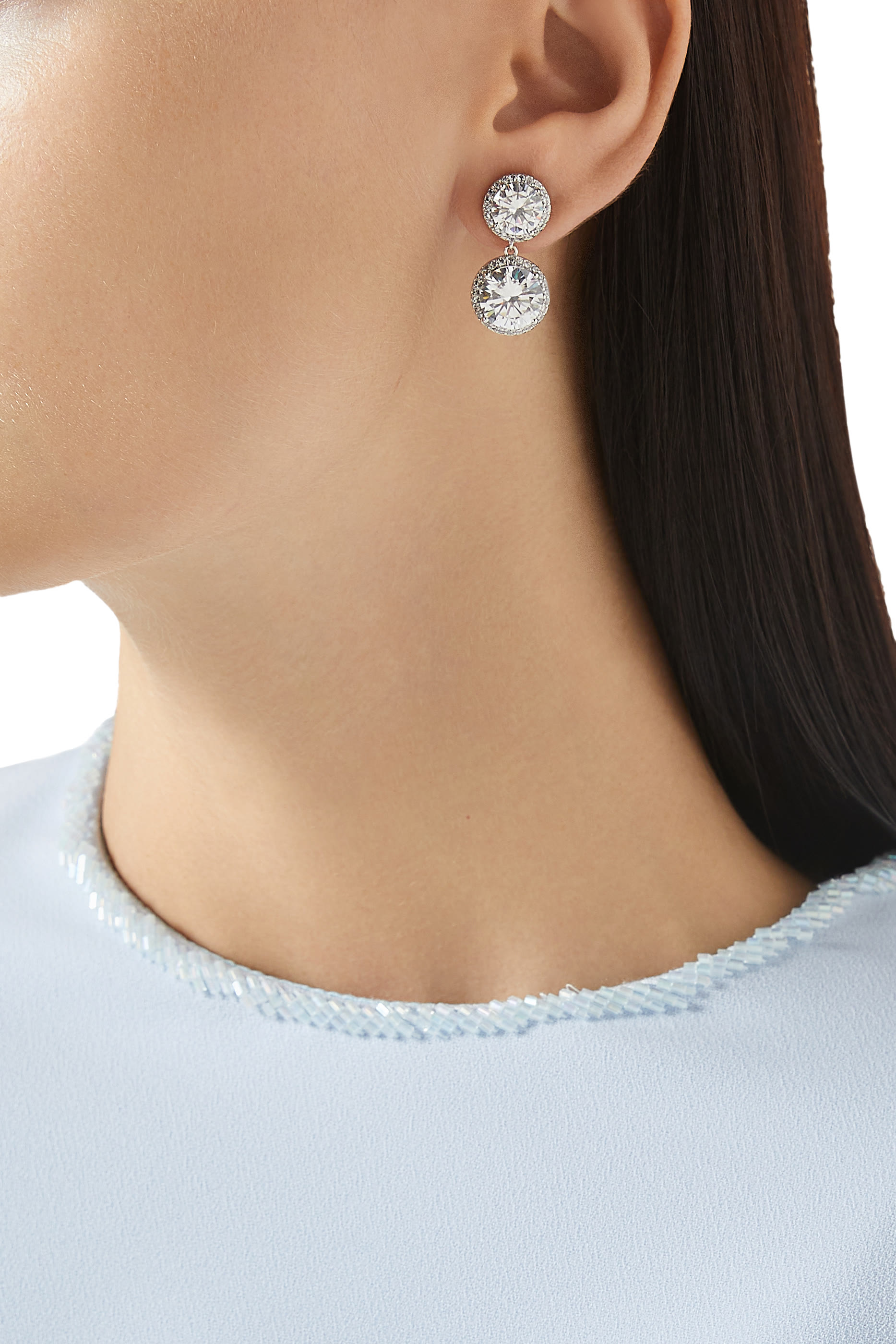 Halo Pearl Drop Earrings