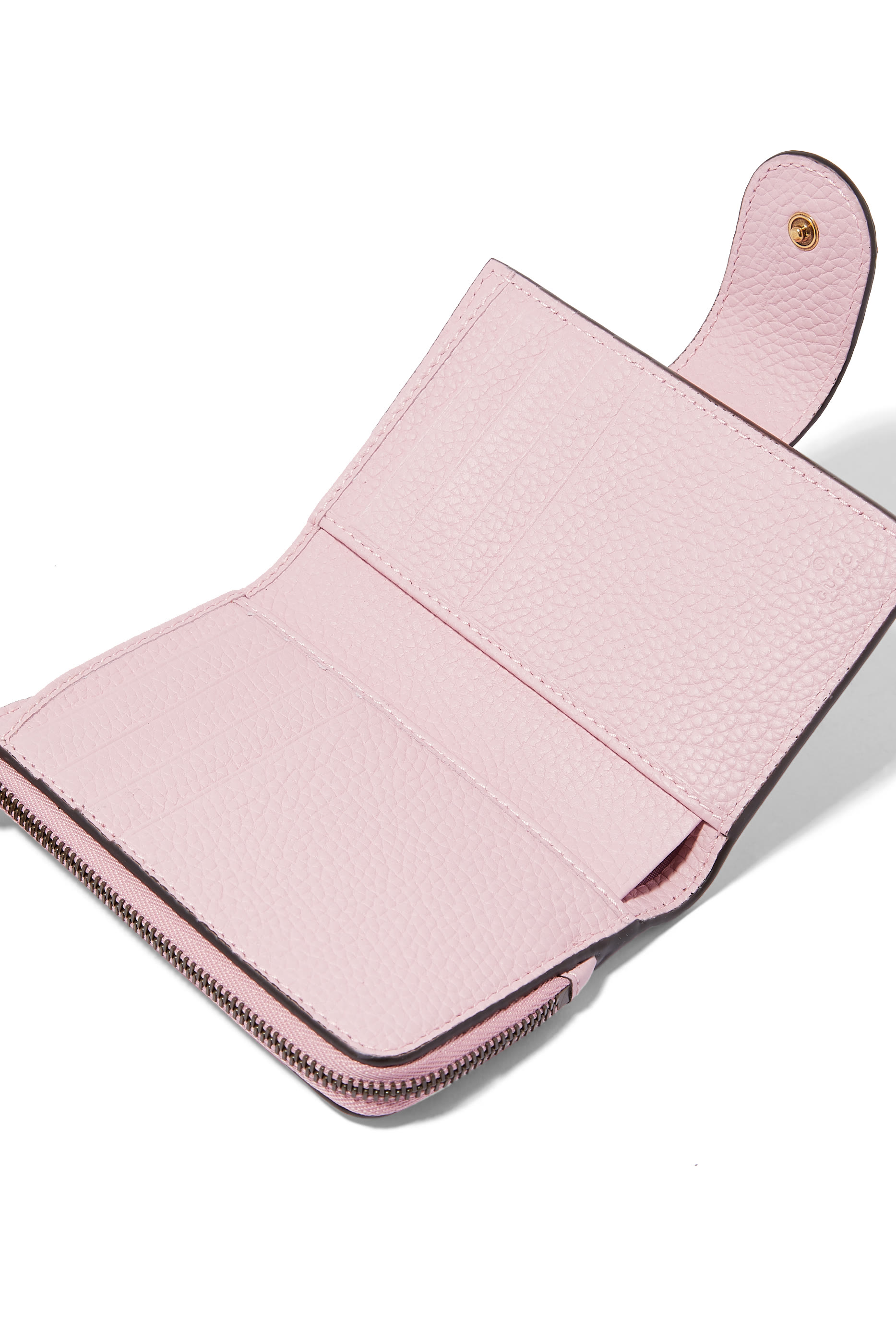 محفظة متوسطة بحروف شعار الماركة مزدوجة