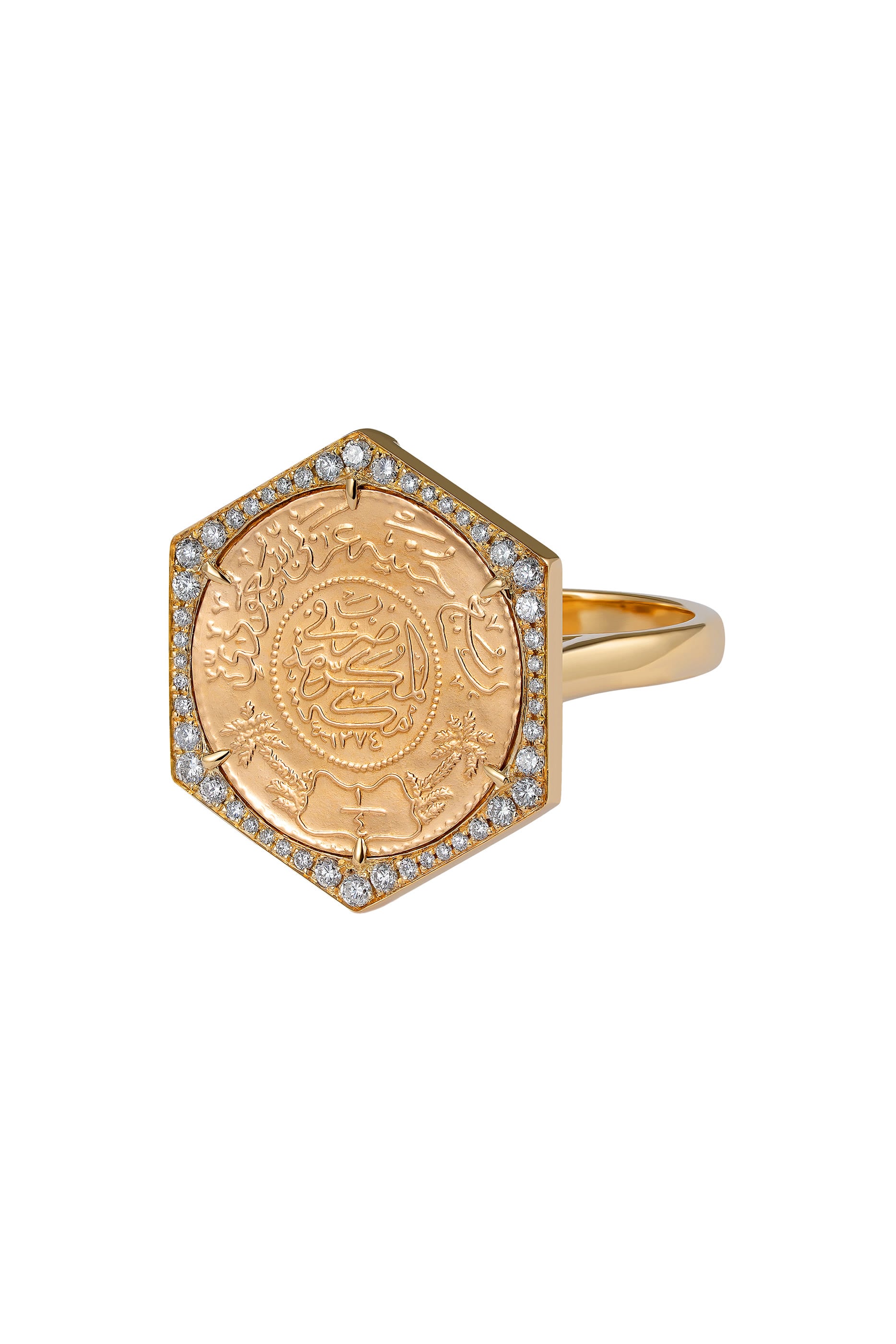 Ginea Ring, 22K & 18K Yellow Gold with Diamonds