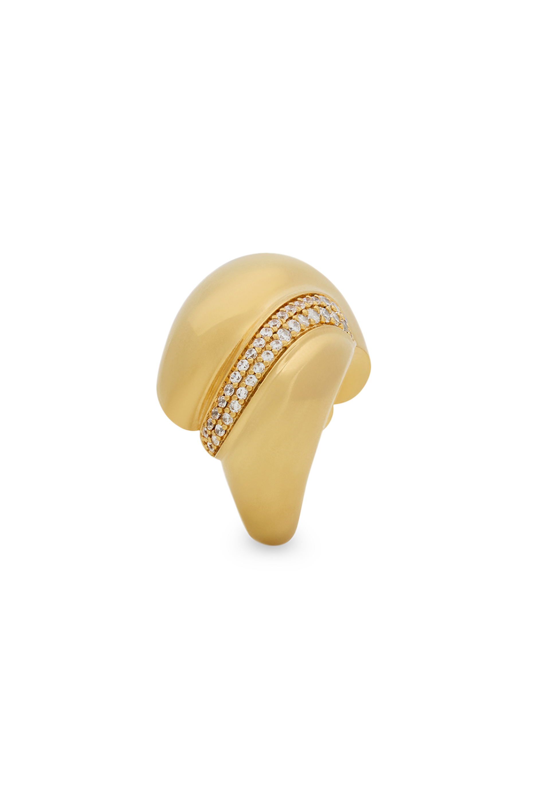 خاتم معدني بتصميم دوامة مرصع بالكريستال