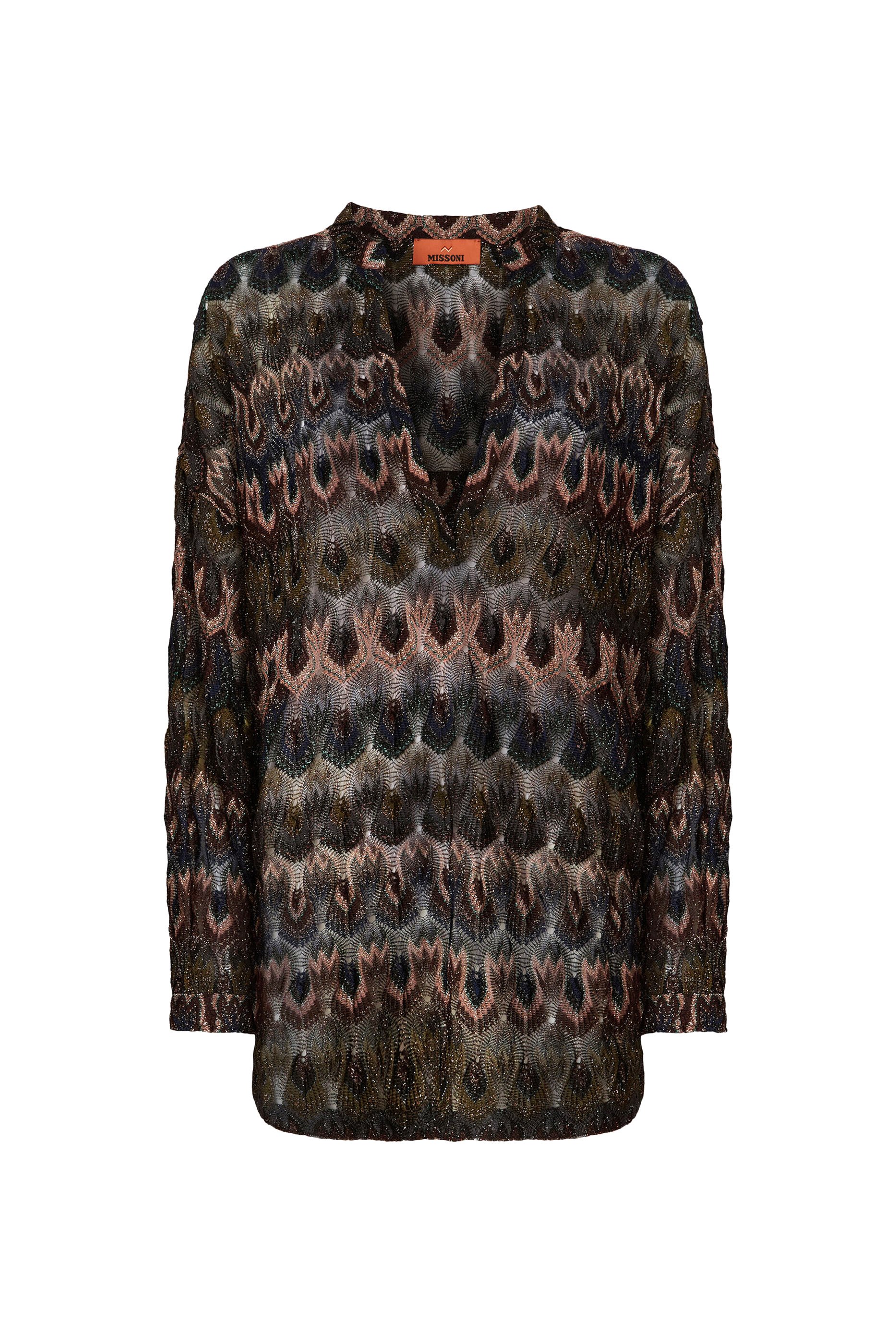 بلوزة بنقشة أرابيسك فيسكوز لامع