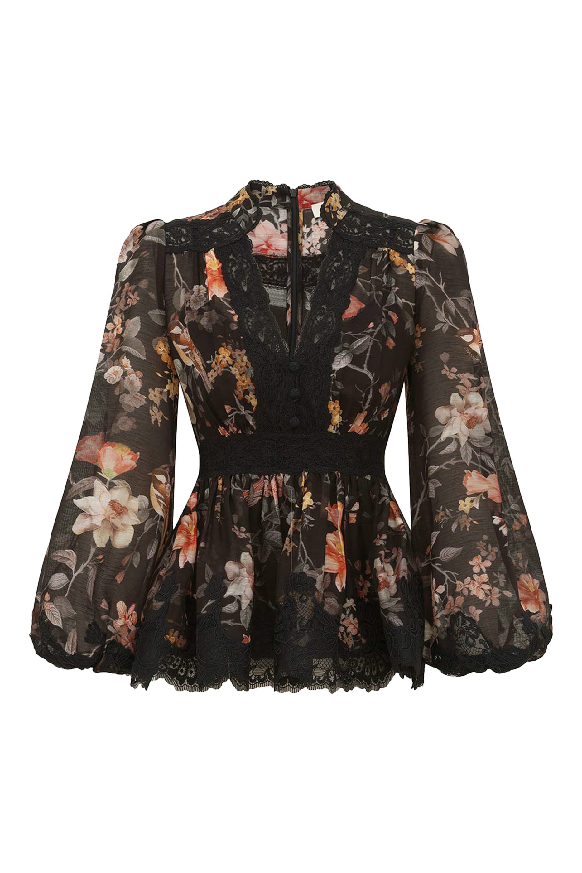 Carousel Lace Peplum Blouse