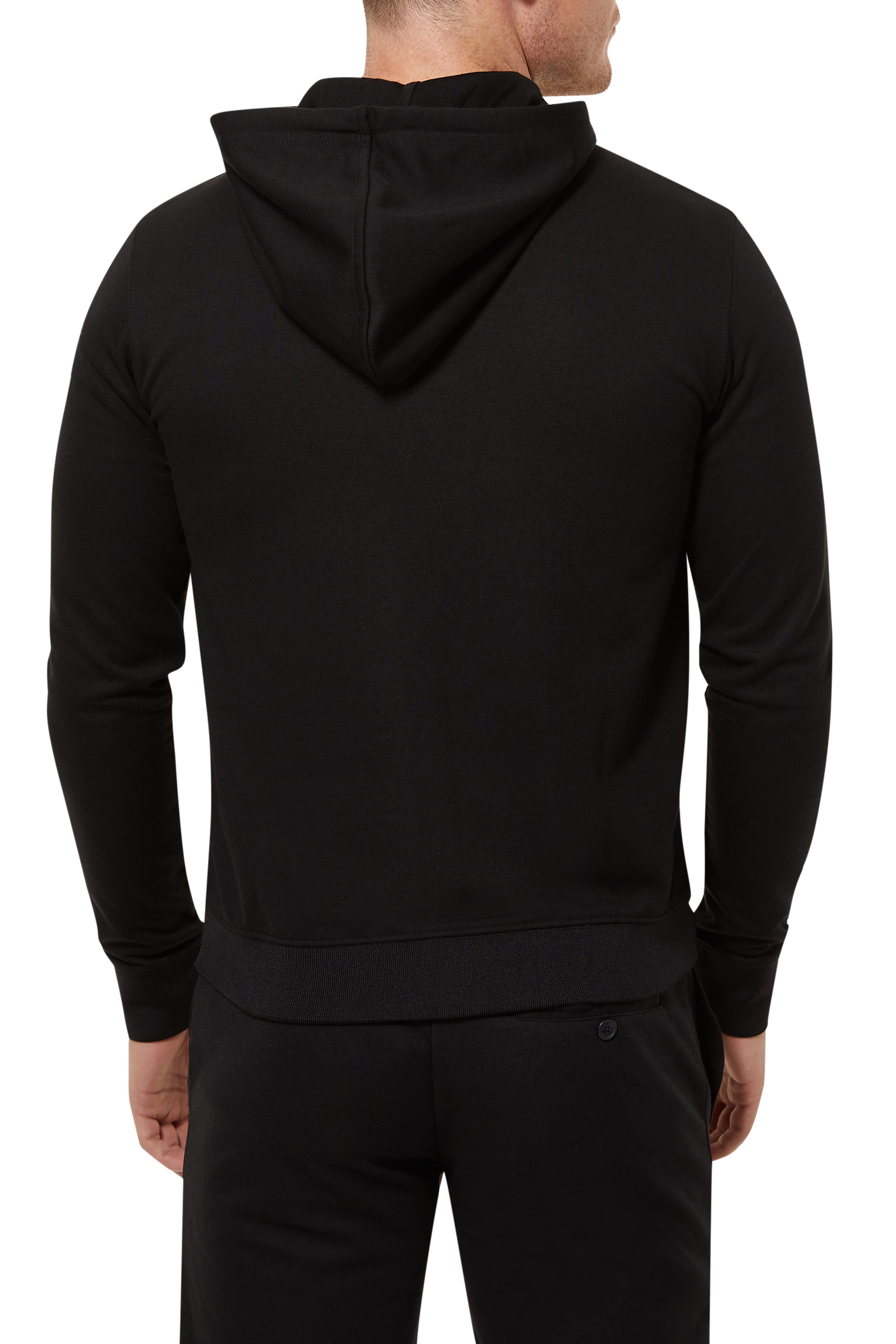 سويت شيرت بغطاء رأس وشعار الماركة بتصميم دائري