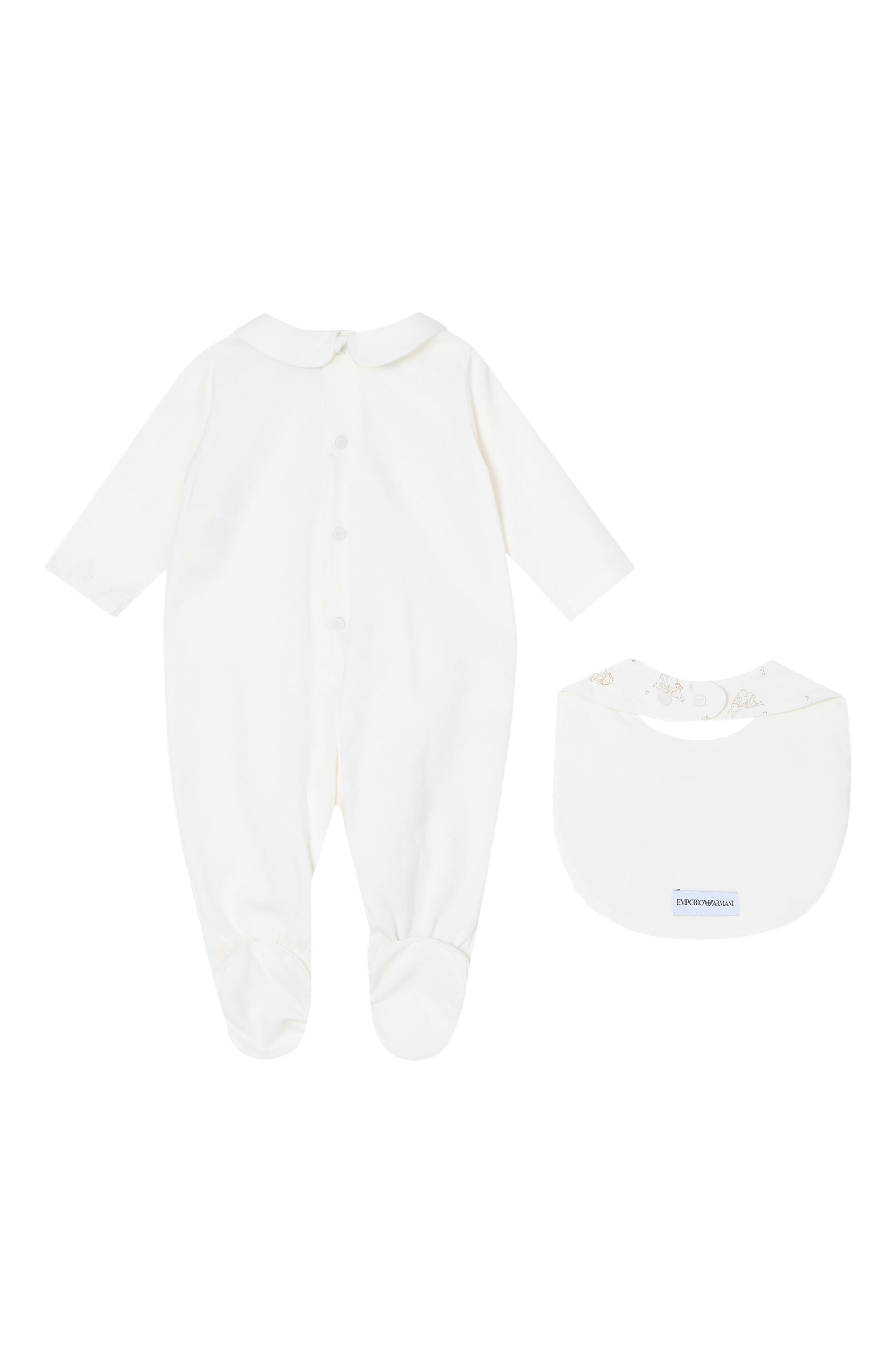 طقم لباس قطعة واحدة فاني وينتر ومريلة للرضع