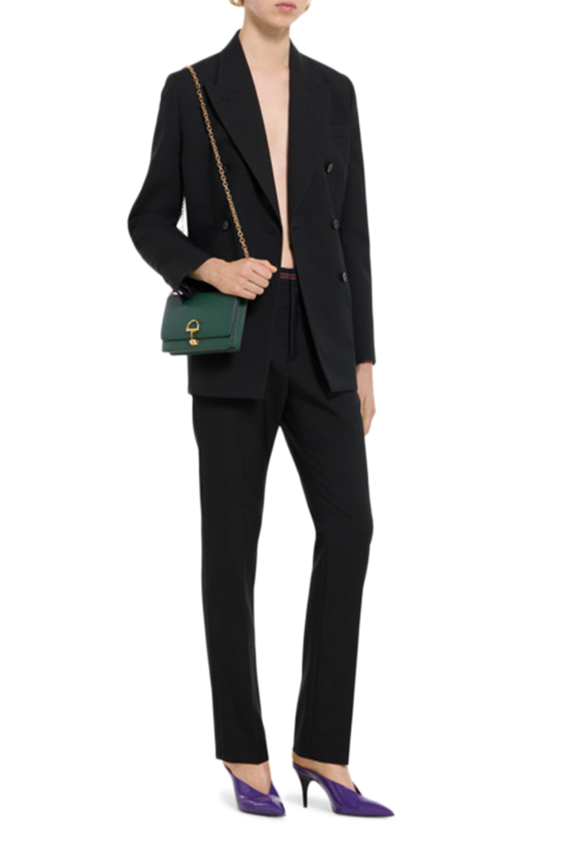 محفظة بنصف حلية لجام حصان وحمالة سلسلة