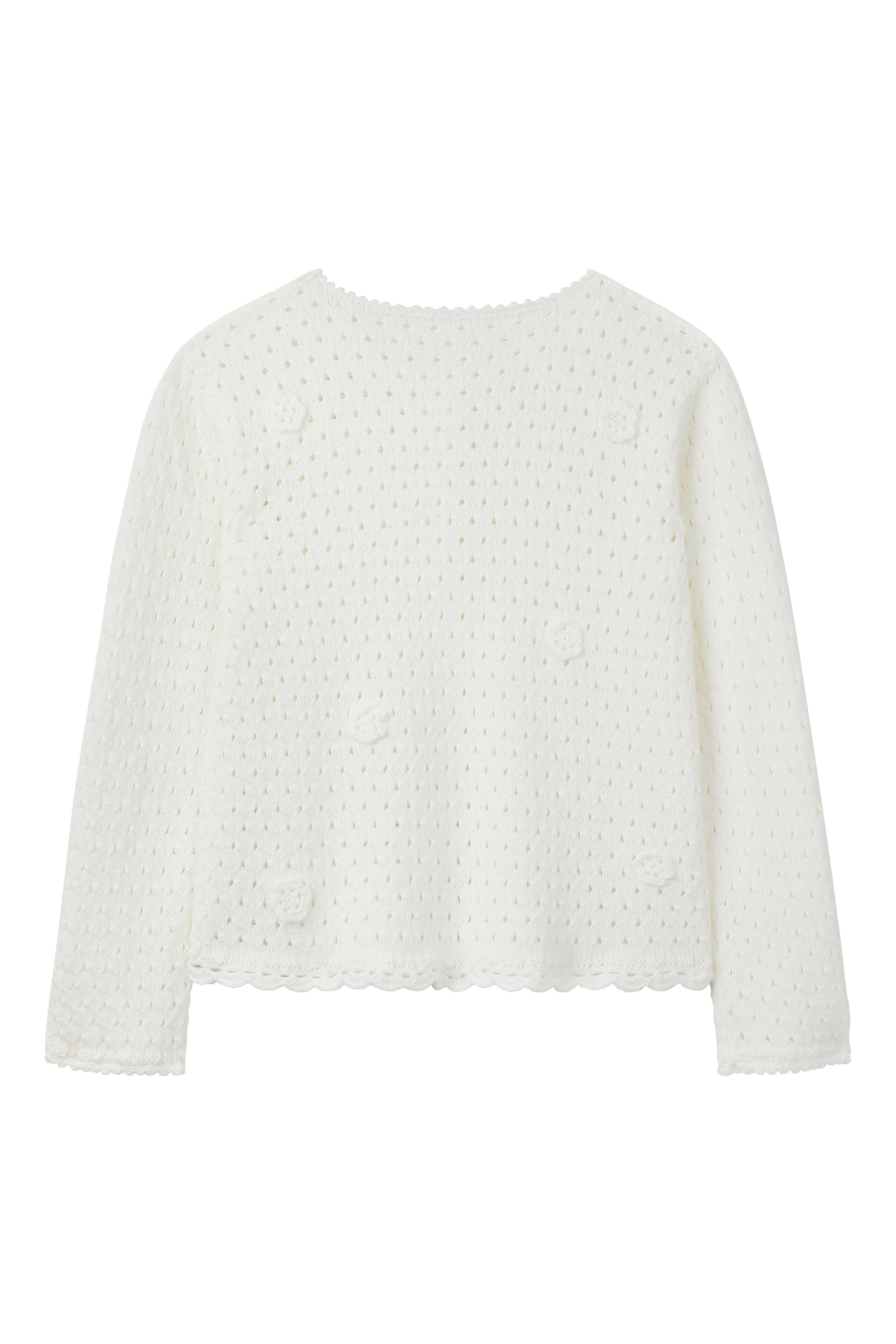 كارديجان كروشيه بزهور قطن عضوي للأطفال