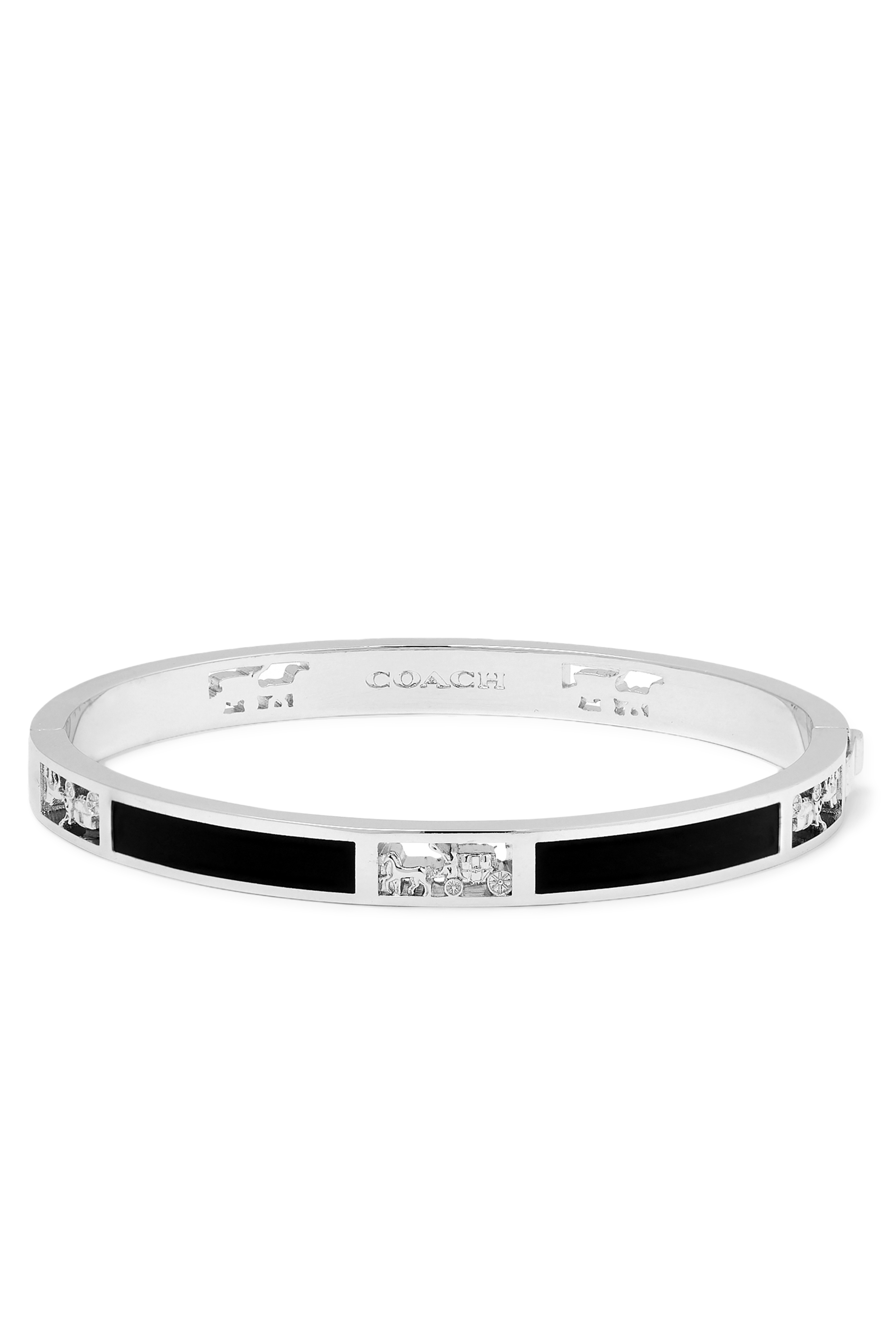 سوار بفتحات بتصميم حصان وعربة مميزة للماركة، نحاس ومينا