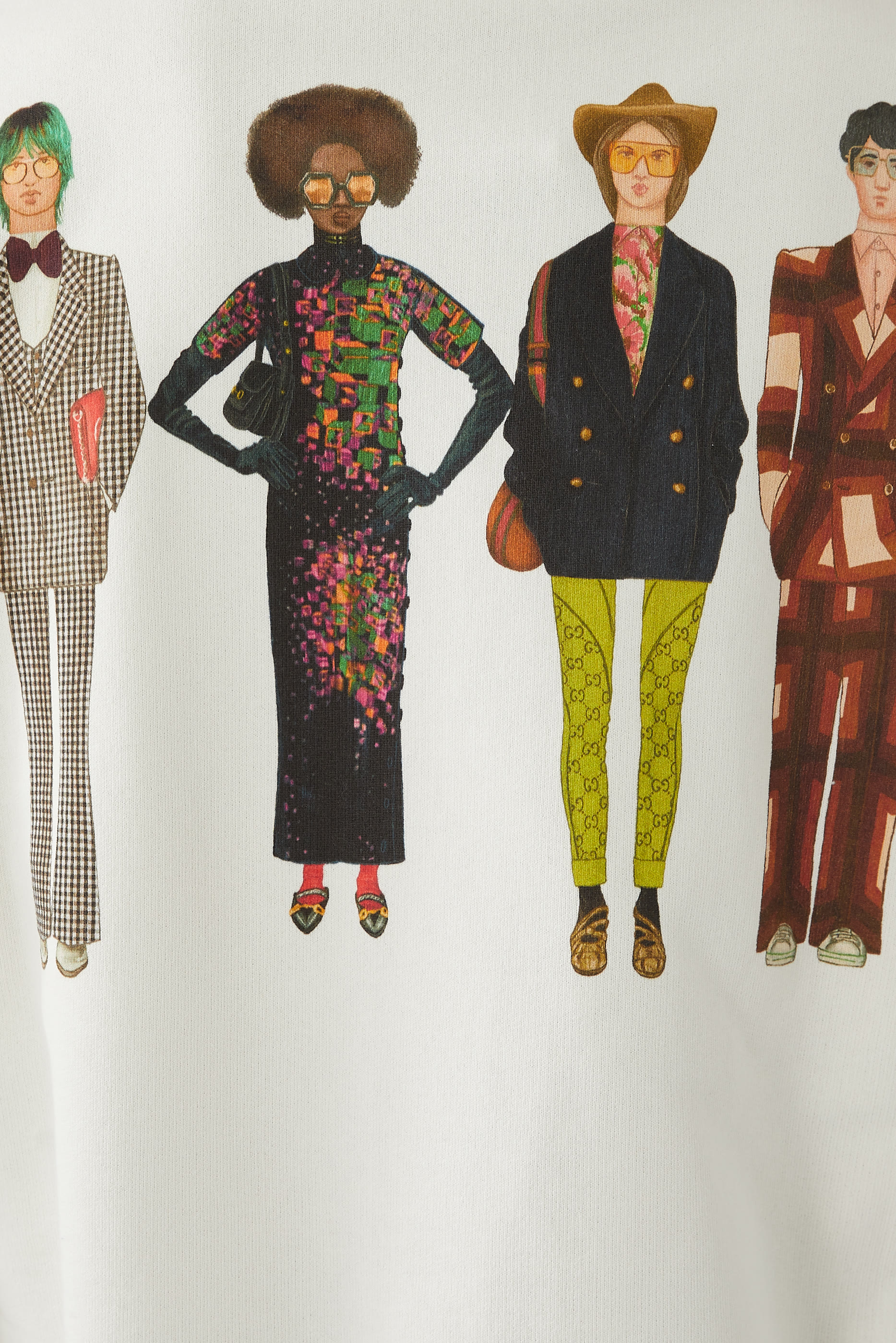 سويت شيرت بطبعة اكسويزت غوتشي وشخصيات