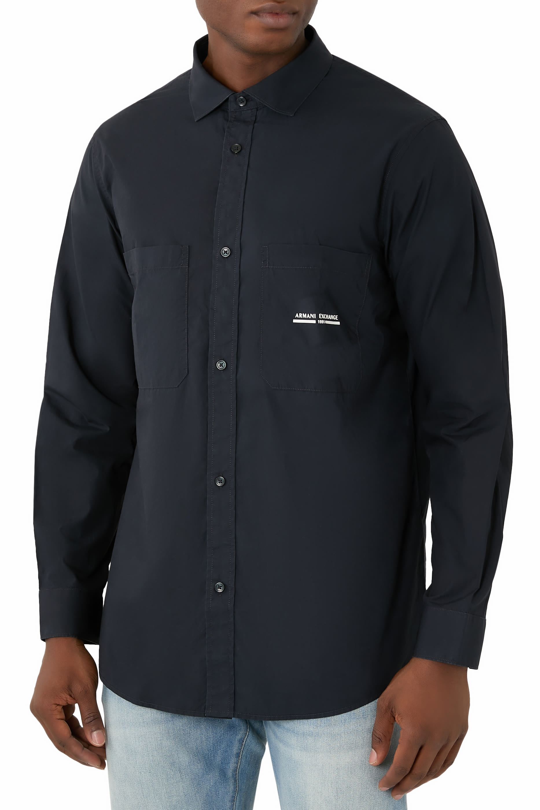 قميص مارينا بأكمام طويلة وأزرار