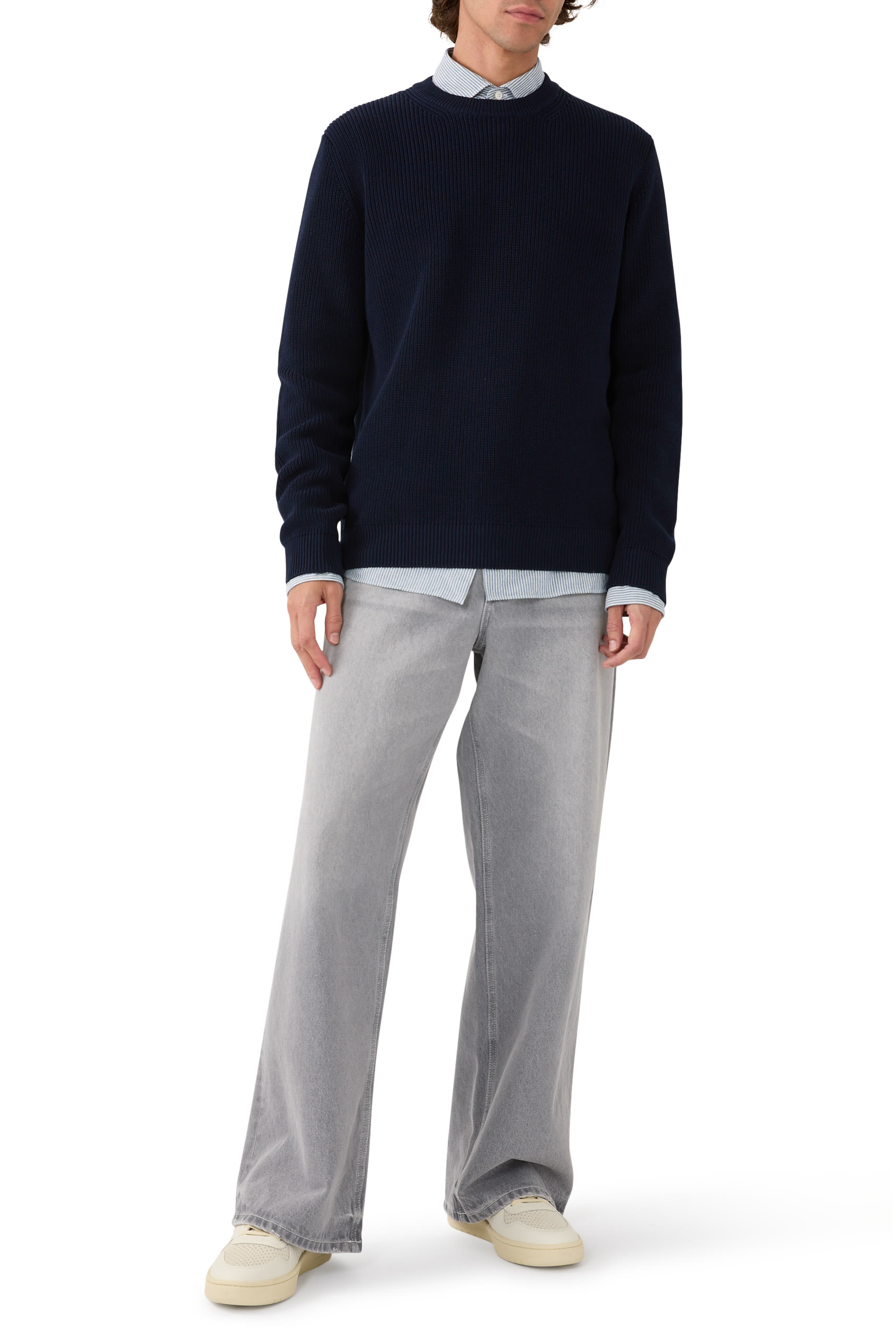 قميص بتصميم جاكيت بياقة ضيقة قطن