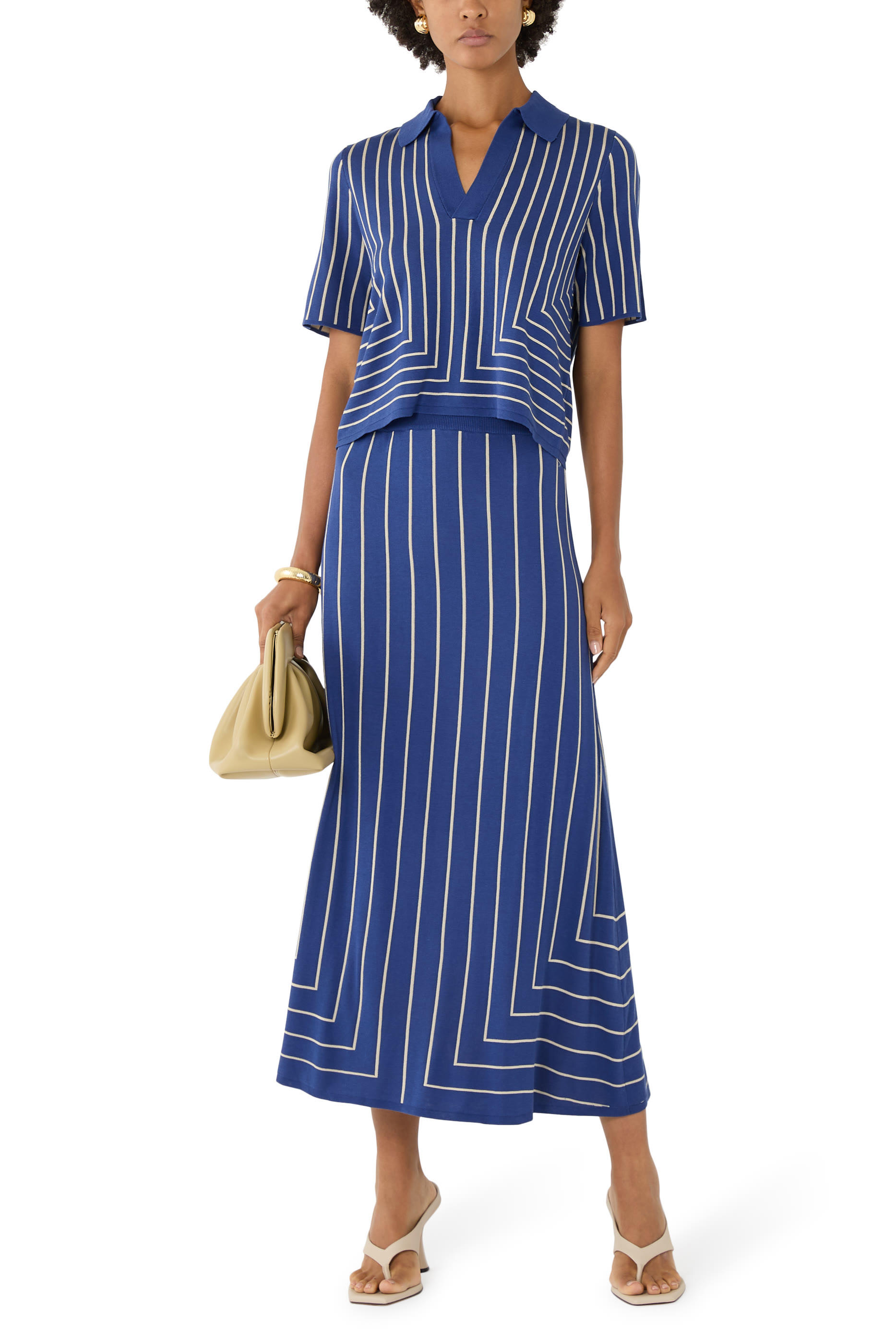 بلوزة بنقشة هندسية مزيج حرير وجاكار