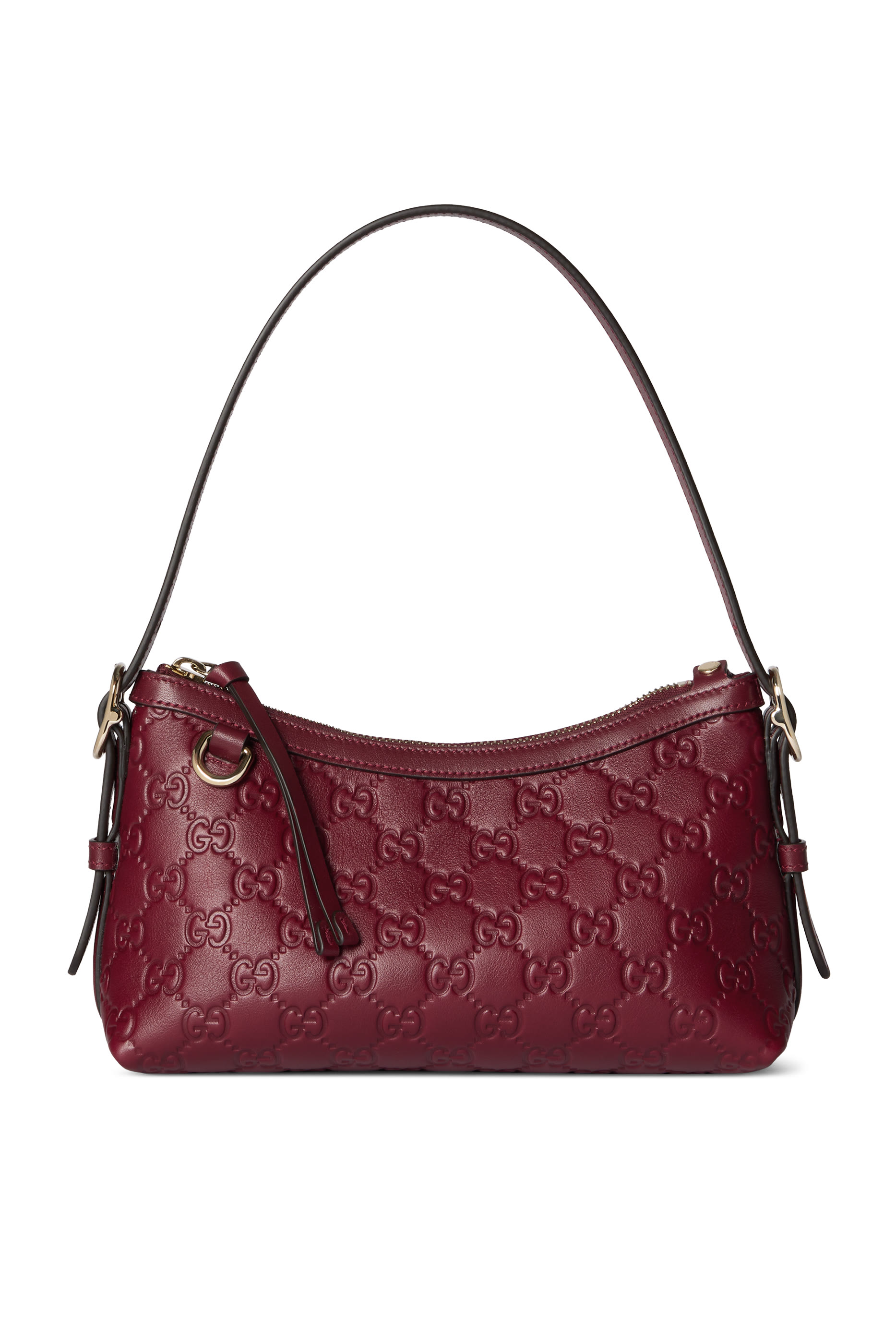 حقيبة كتف صغيرة مزينة بنقشة شعار الماركة