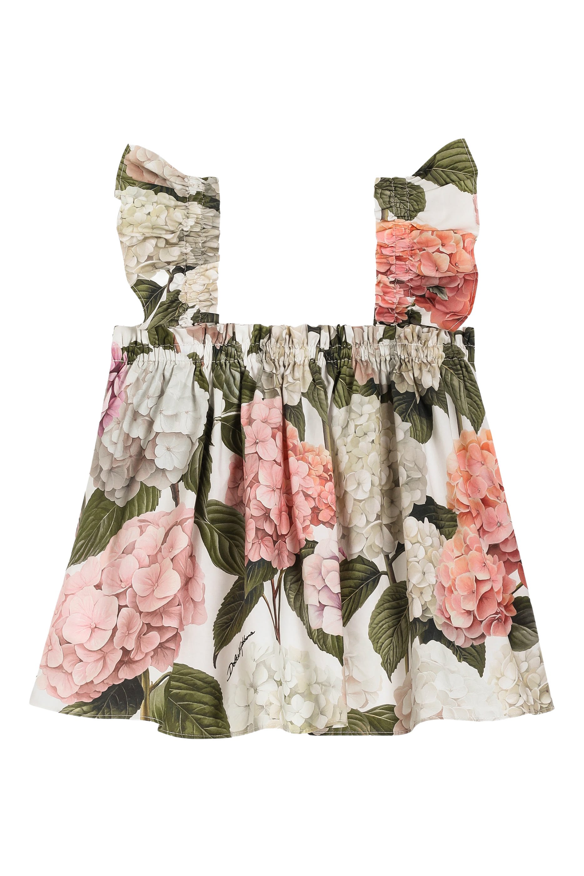 بلوزة بنقشة زهور كوبية بوبلين للأطفال