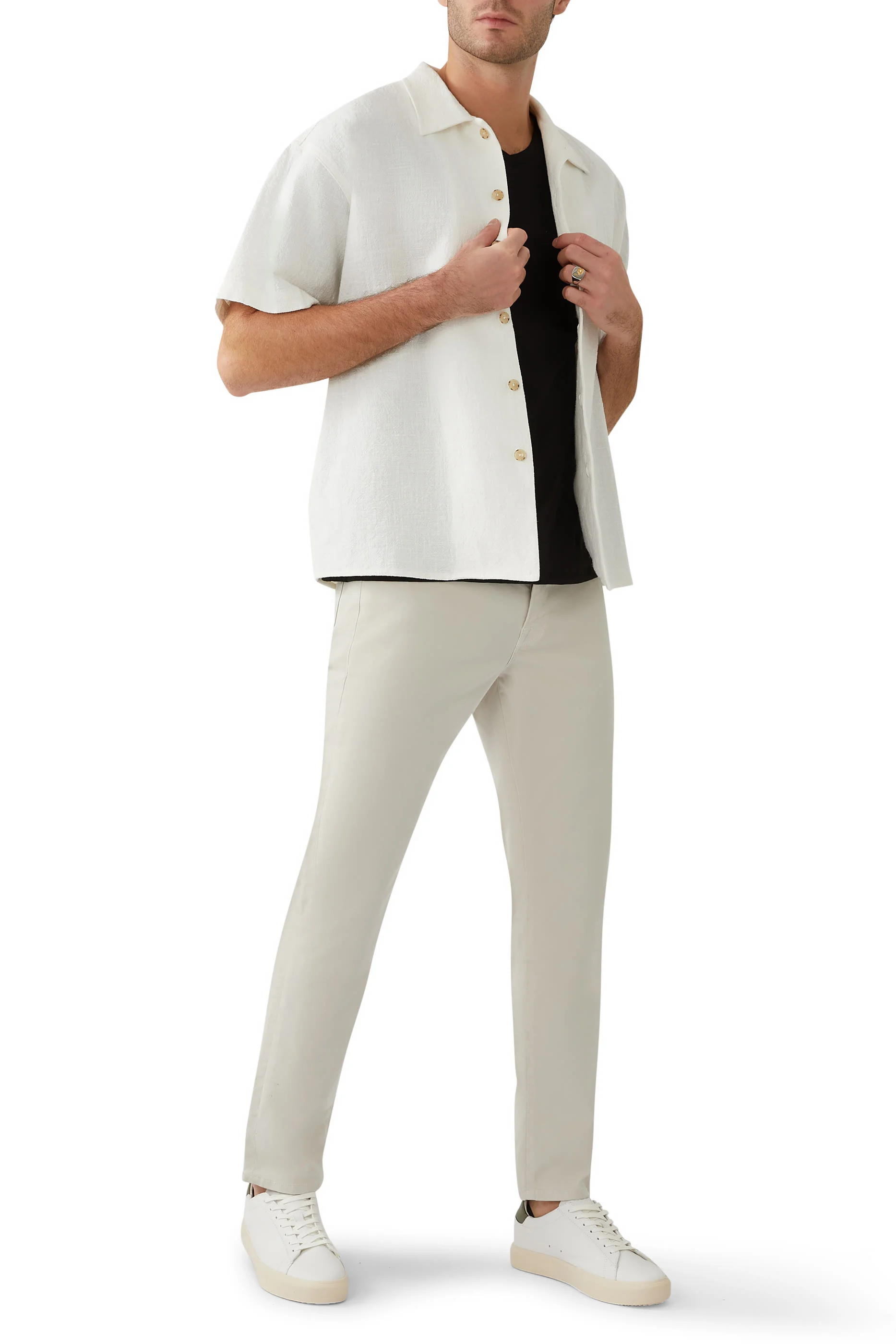 تيشيرت بياقة V قطن بيما