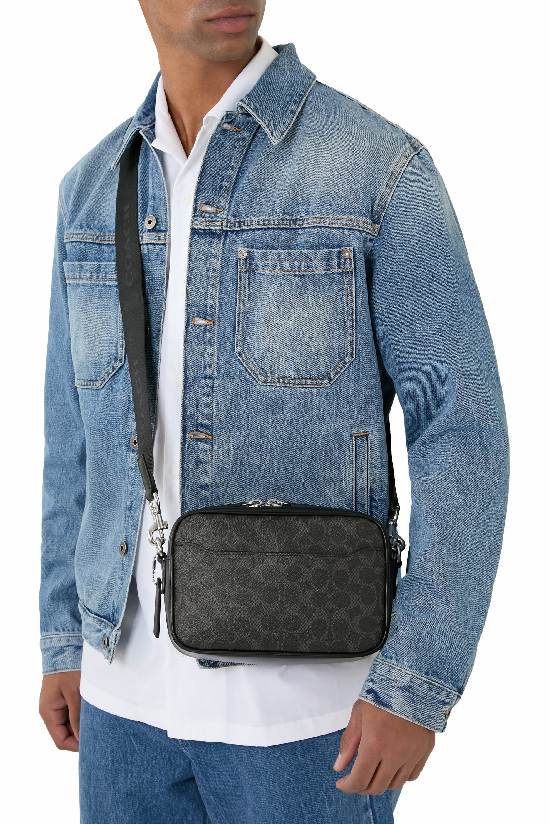 حقيبة كاميرا راديو قماش قنب بشعار الماركة