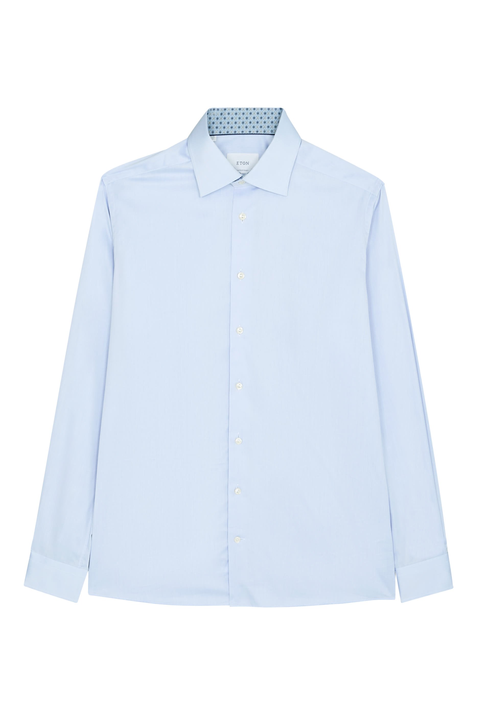 قميص تويل مميز للماركة بنقشة ميدالية بلون مغاير