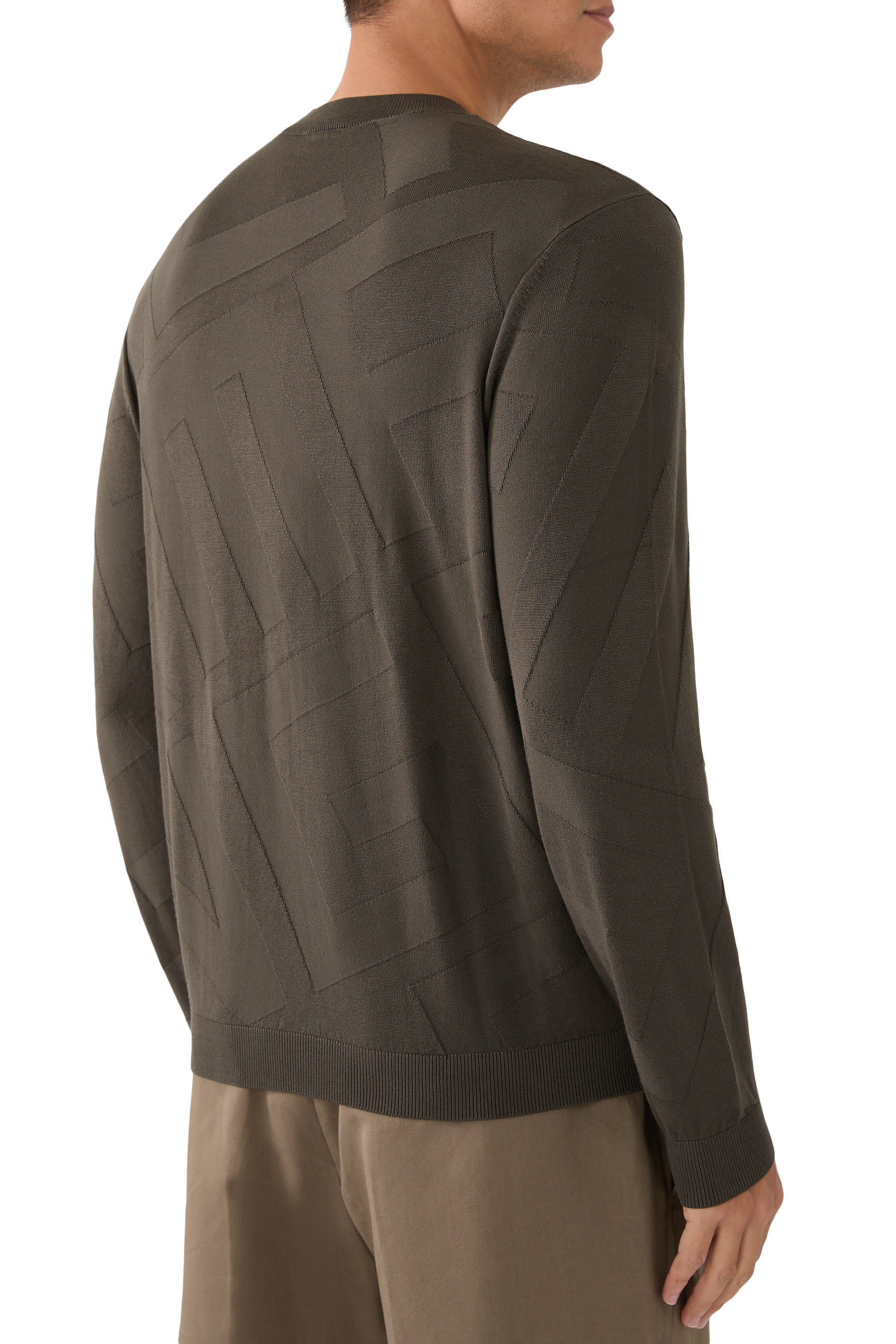 كنزة بحروف شعار الماركة مزيج فيسكوز جاكار