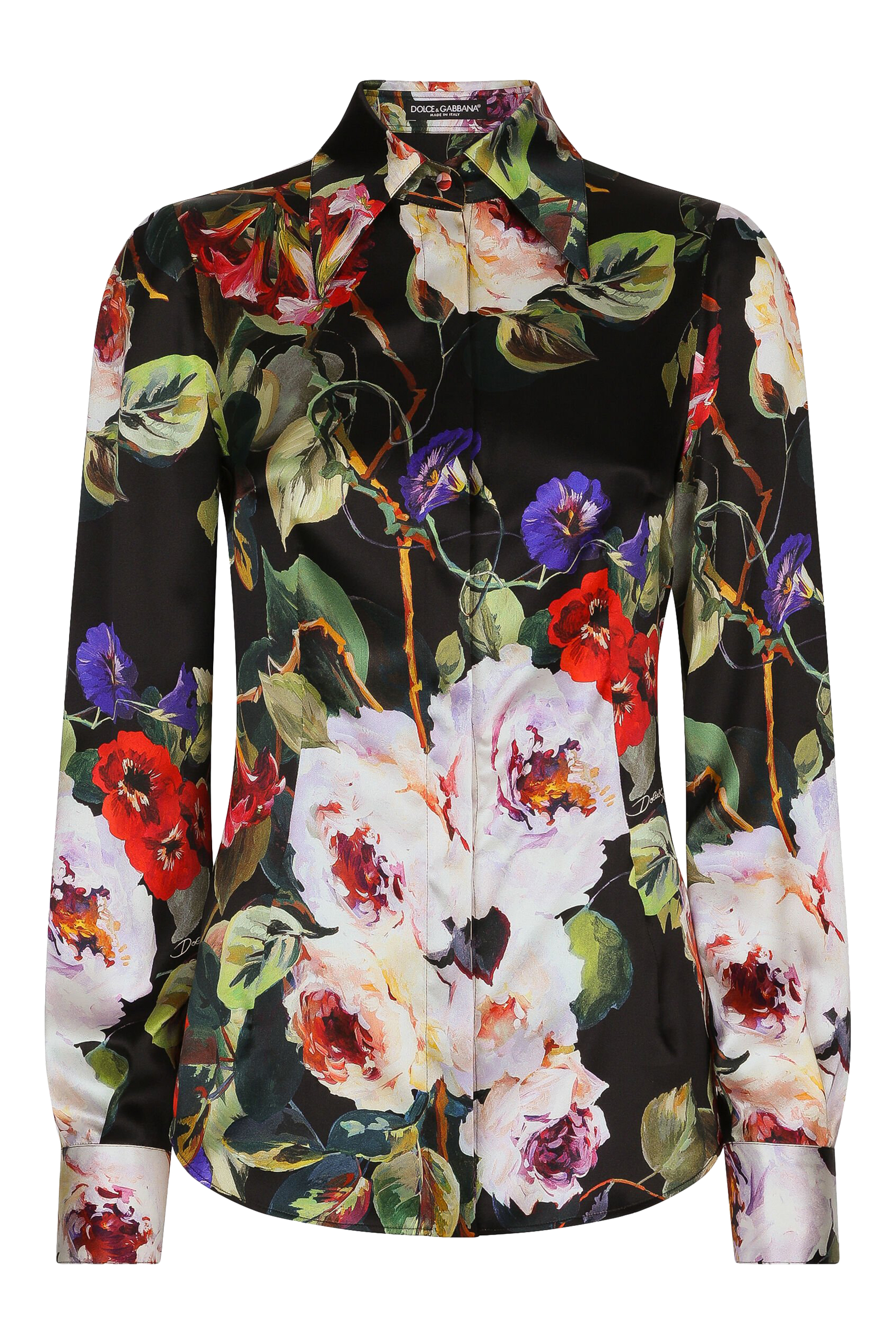 قميص بنقشة وأكمام طويلة