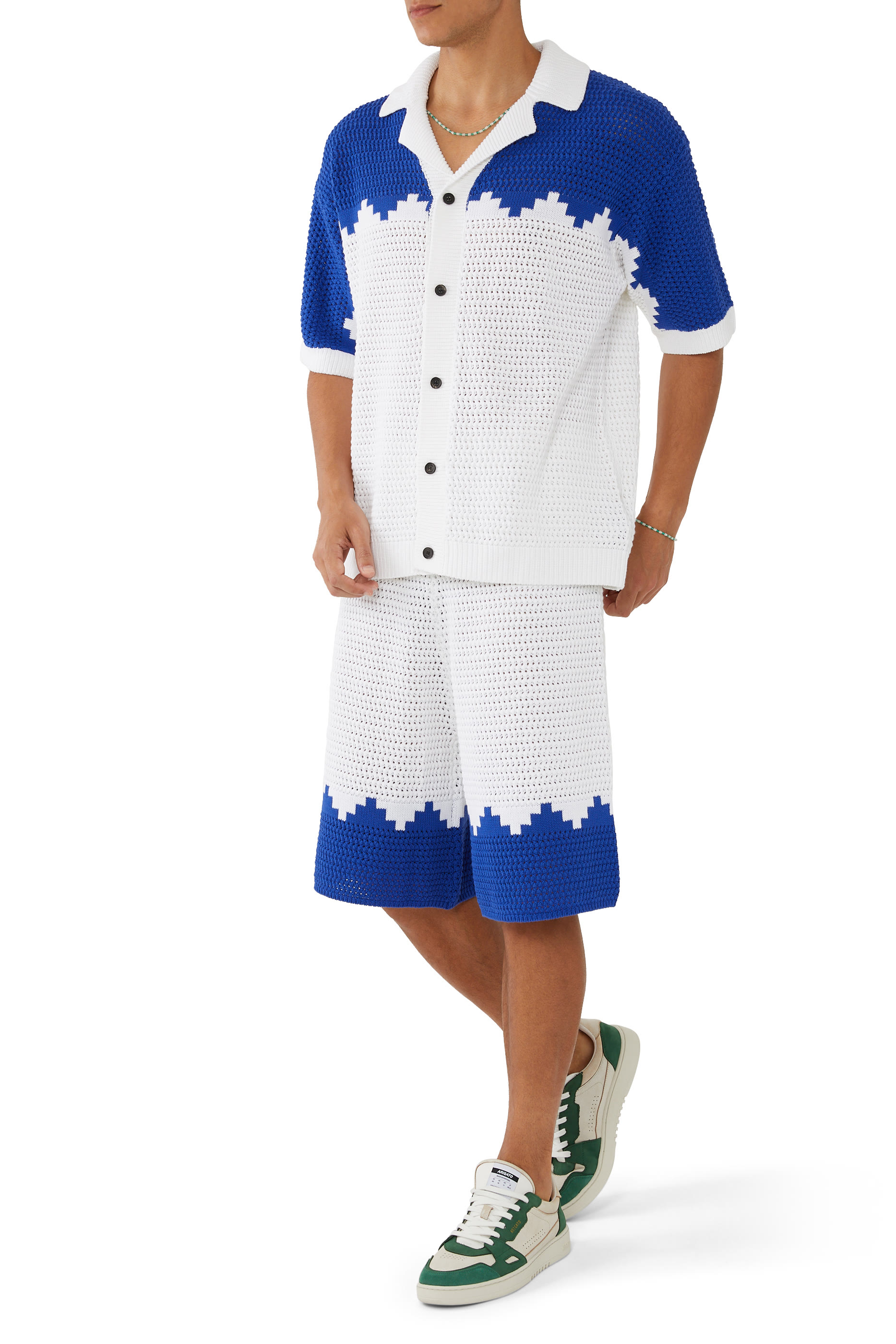 شورت نسيج كروشيه بشعار الماركة