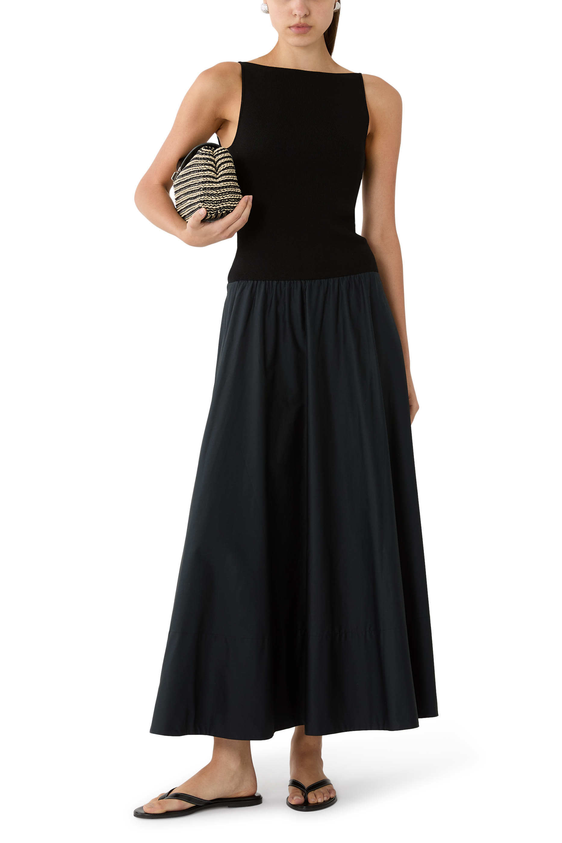 فستان بحافة مستديرة حرير شفاف