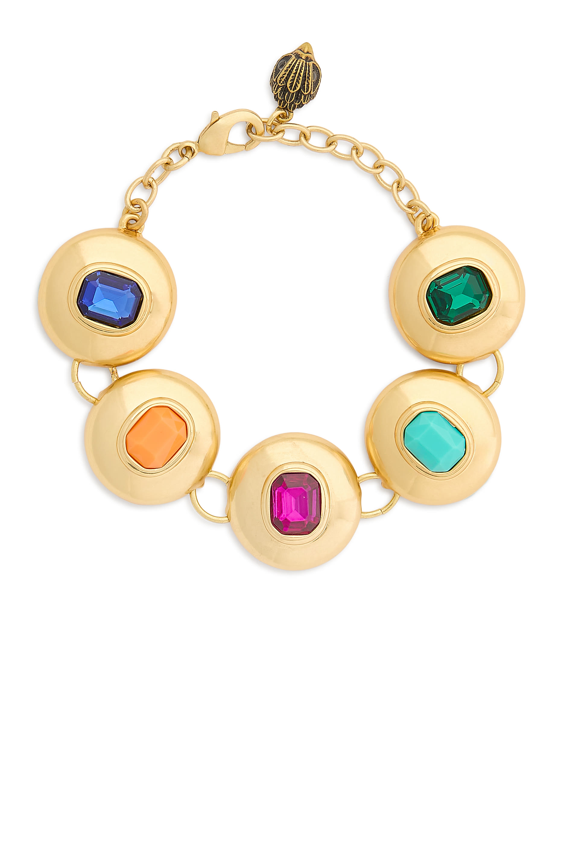 سوار بحلي بتصميم مقبب مزينة بأحجار مقطعة على شكل أحجار الزمرد