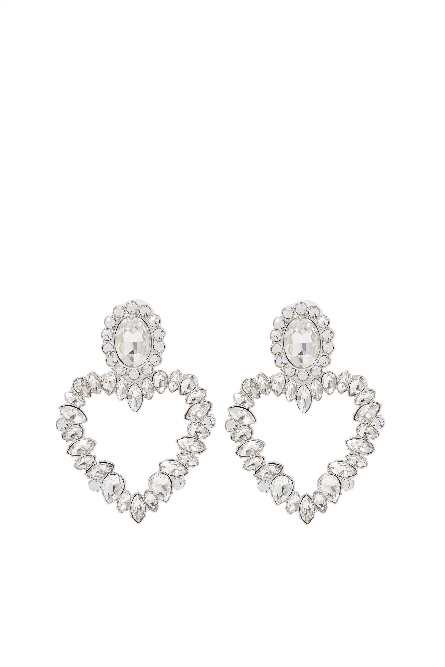 أقراط بتصميم قلب مرصع بالكريستال