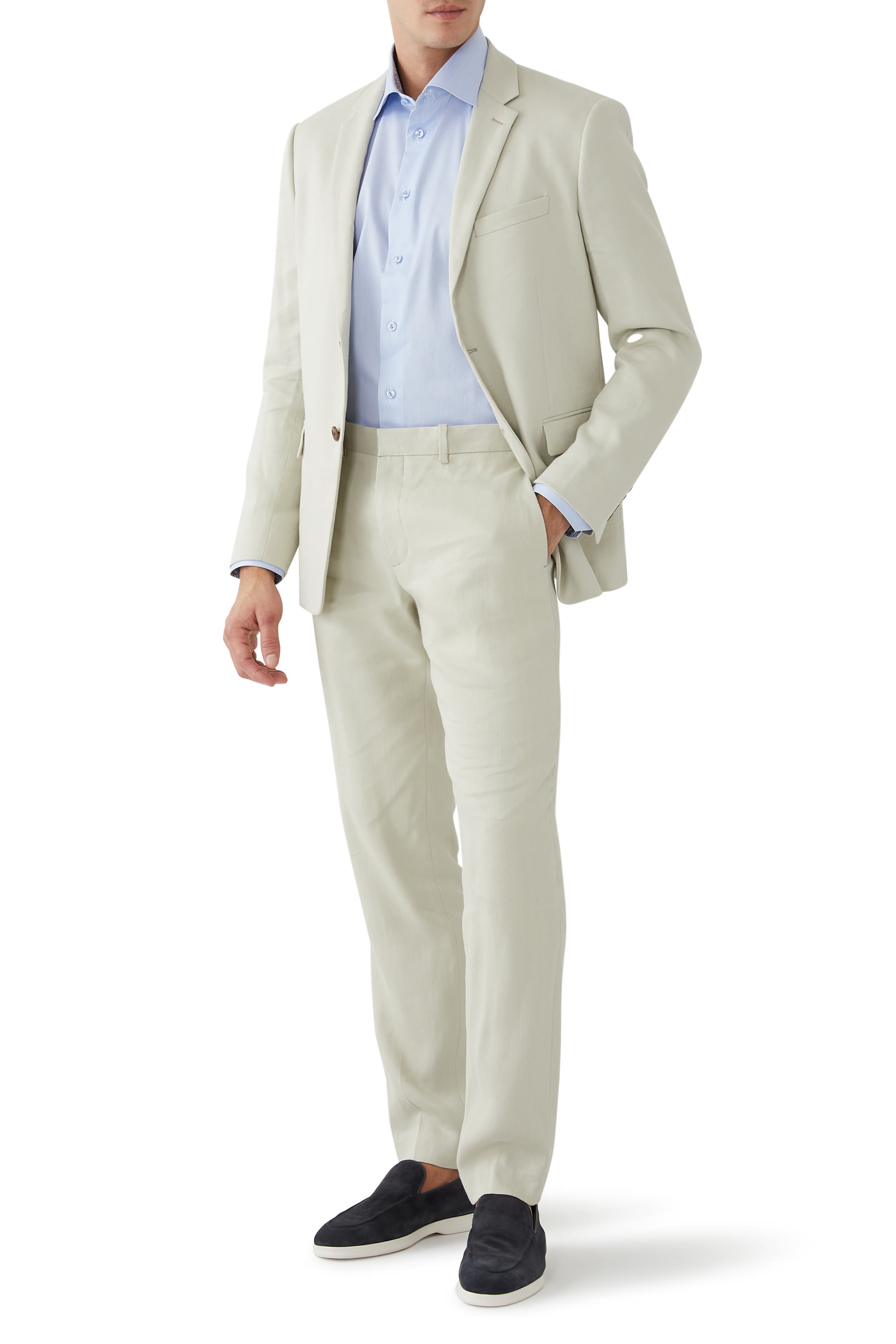 قميص تويل فاخر مميز بنقشة مخططة