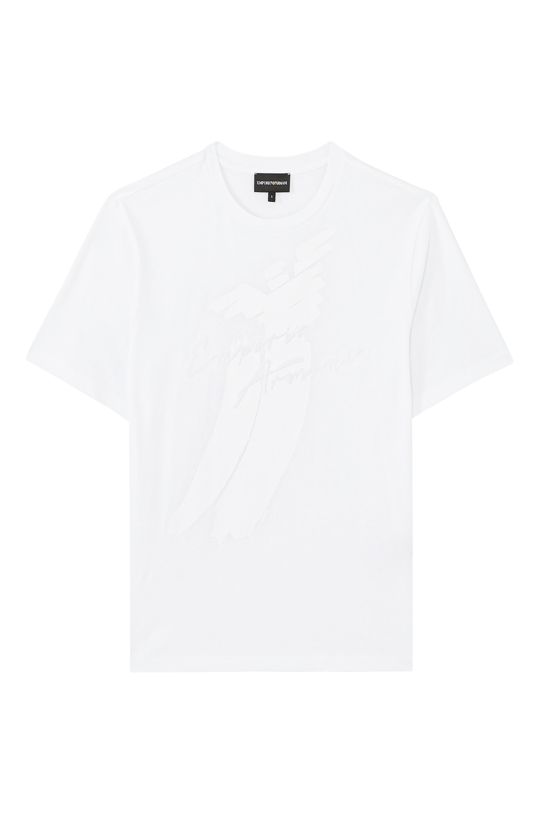 تيشيرت ايه اس في بطبعة شعار الماركة مطرز بالترتر جيرسيه عضوي