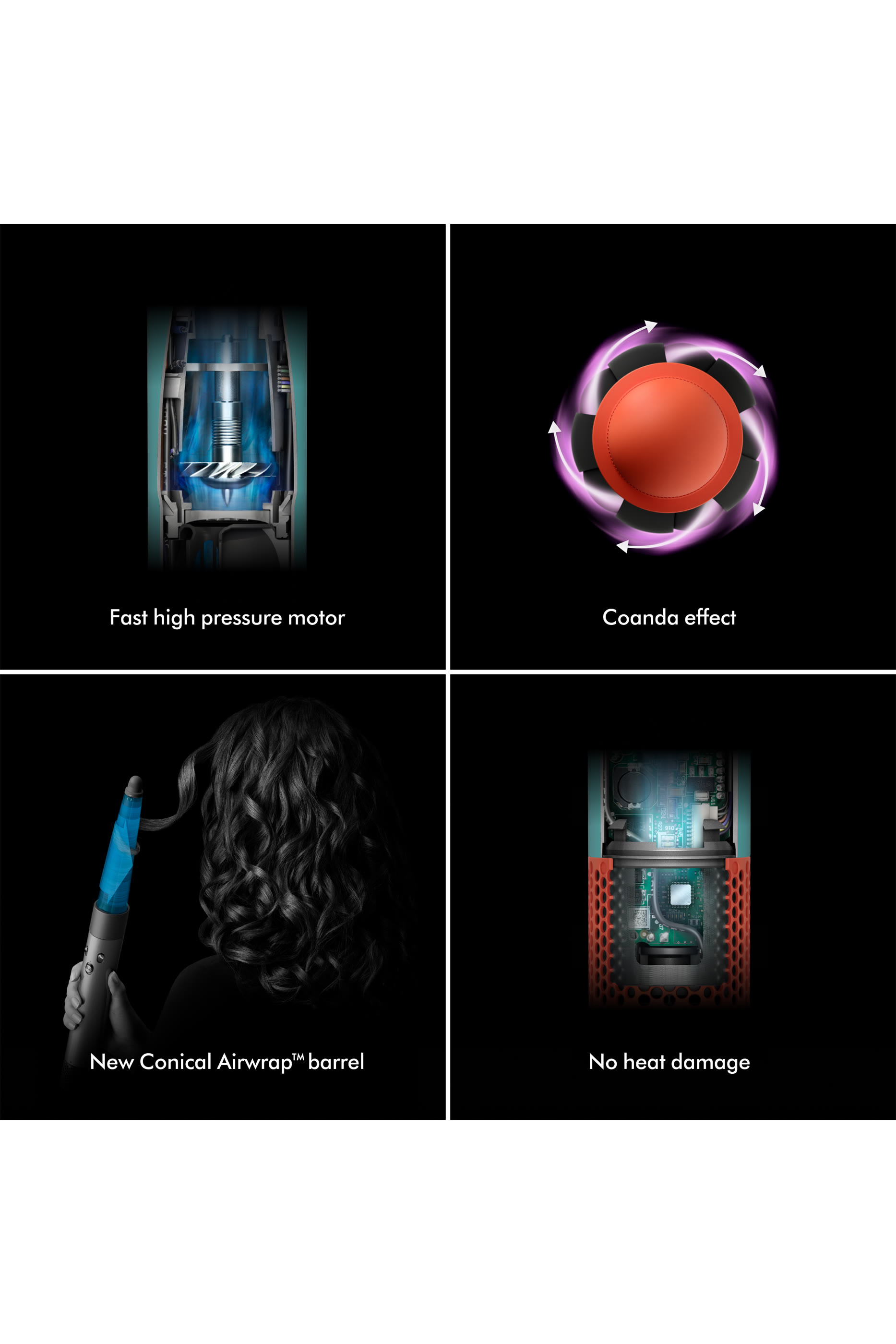 مصفف ومجفف شعر اير راب اي دي متعدد المهام للشعر المستقيم والمموج