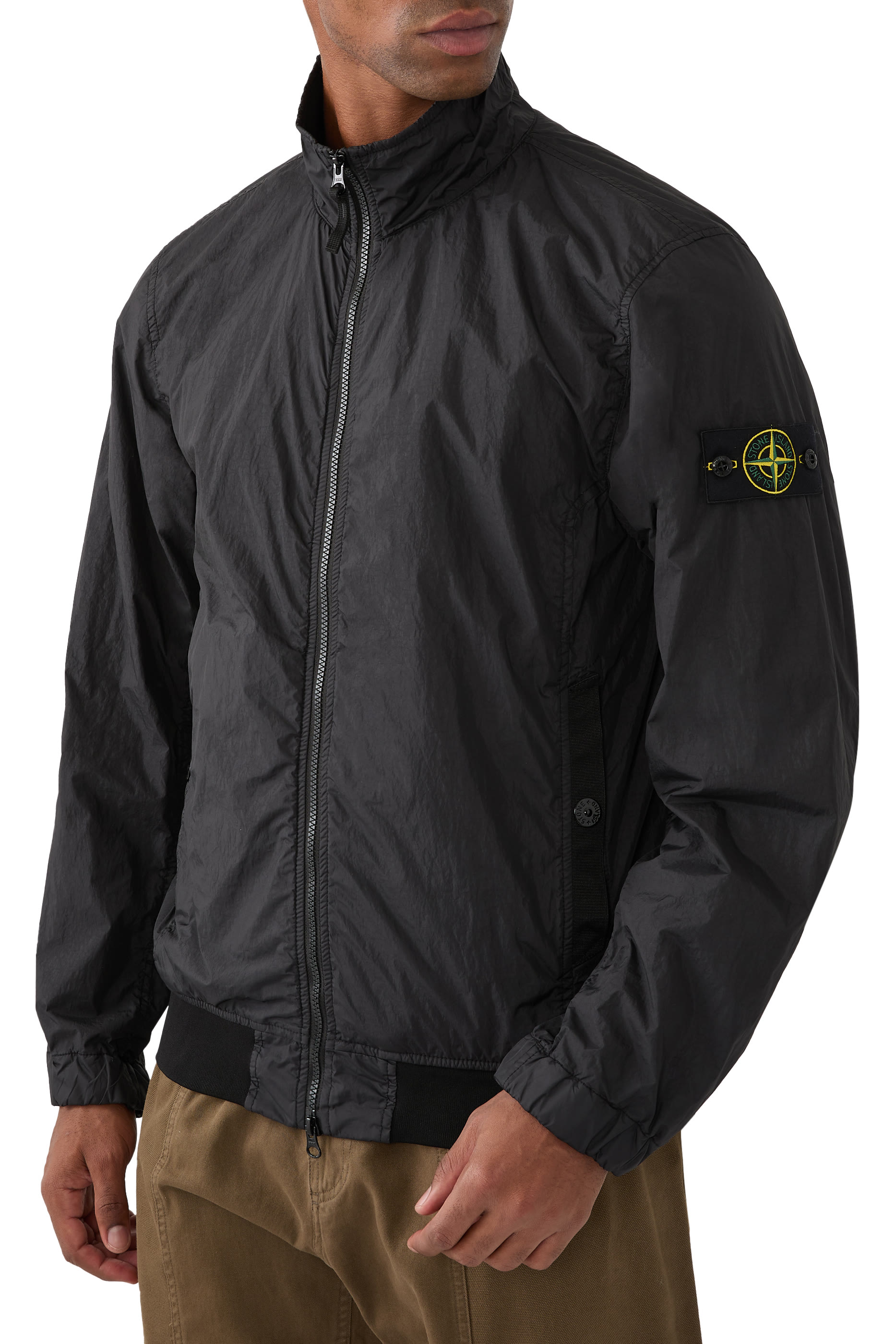 جاكيت آر-أن واي قماش مجعد مضلع