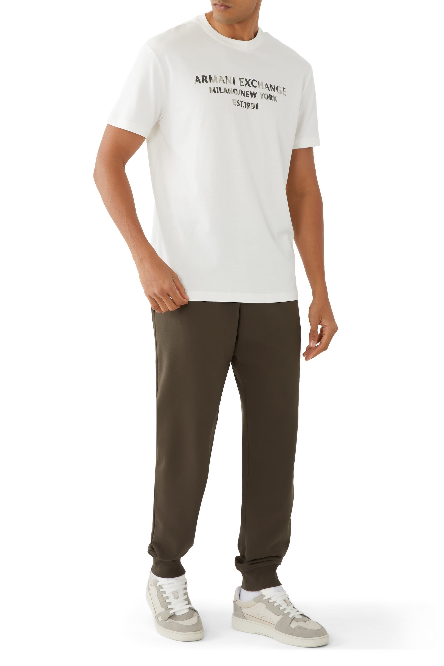 تيشيرت ايه اس في بشعار الماركة بتصميم مموه قطن