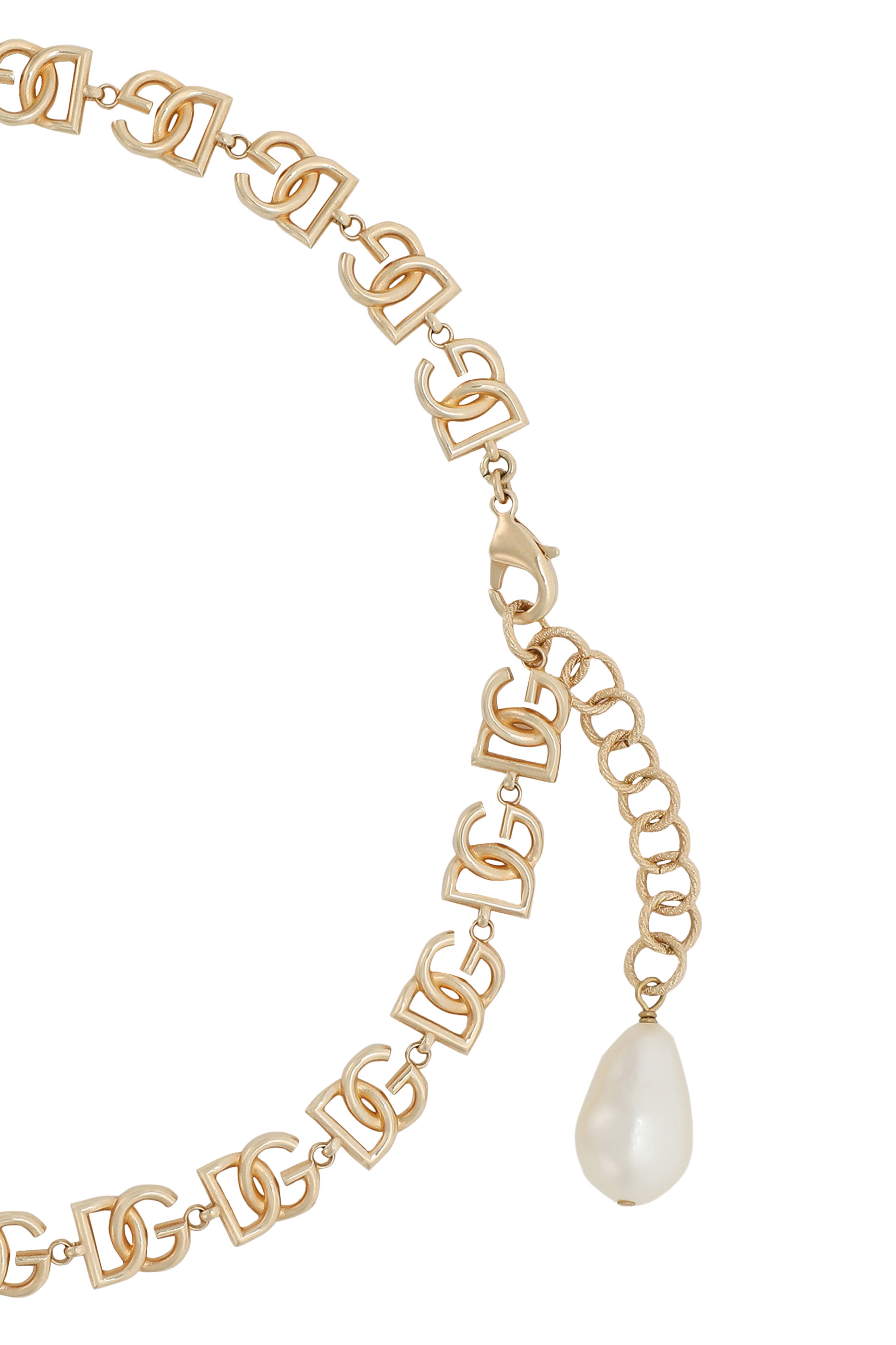 قلادة سلسلة مزينة بشعار الماركة، نحاس وزجاج أكريليك