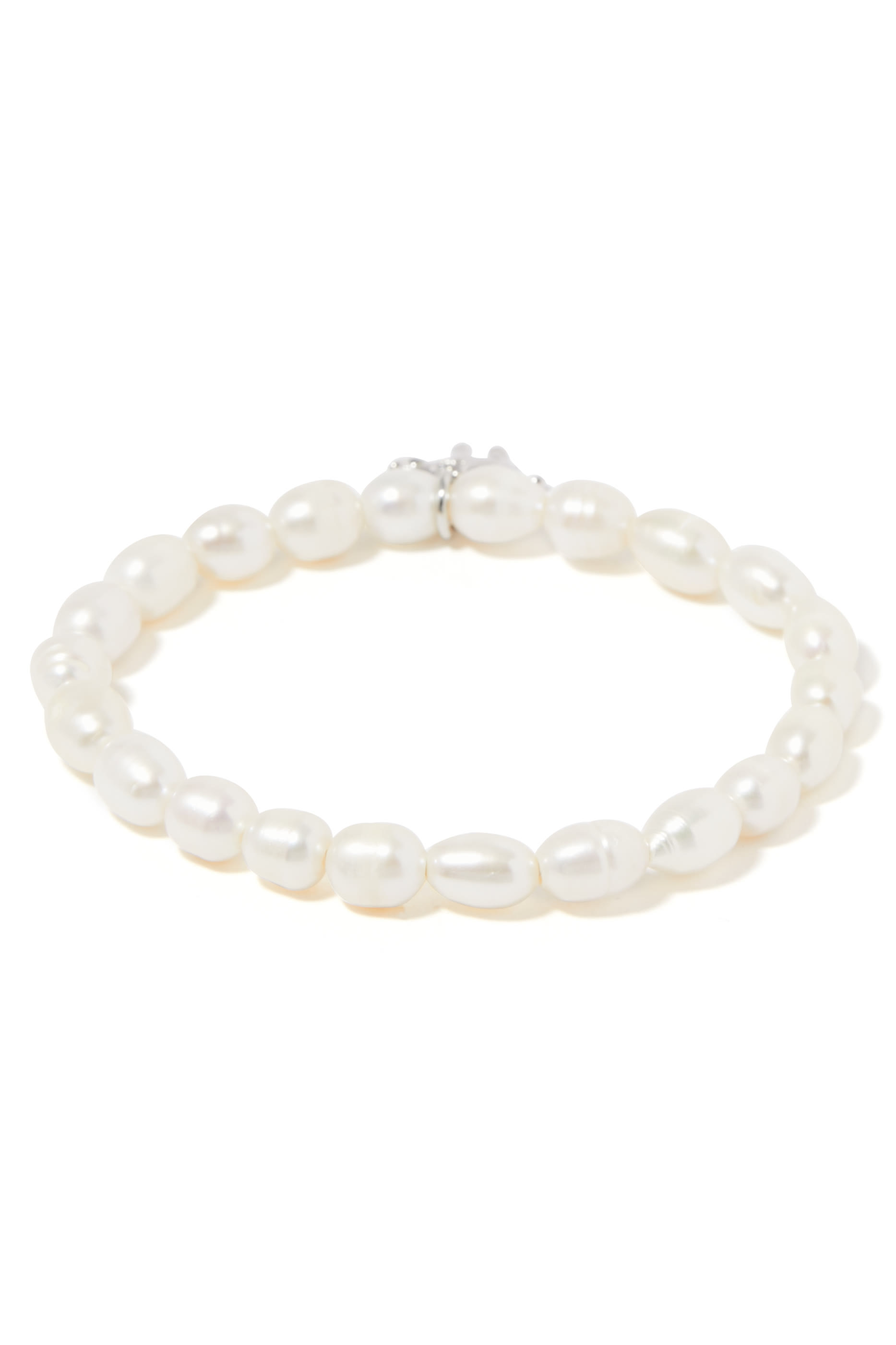 سوار بريشس بحلية بتصميم فيل مزين بلؤلؤ مياه عذبة وأحجار زركونيا مكعبة، معدن مطلي