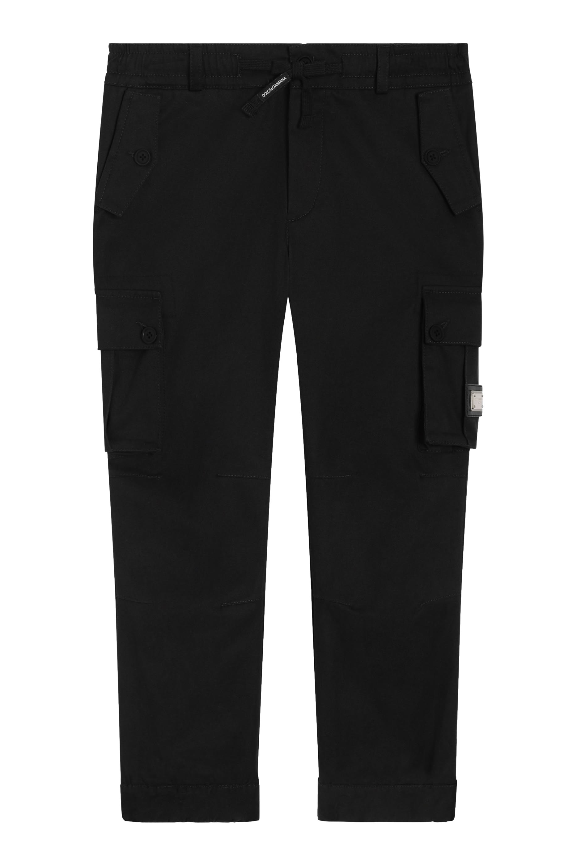 بنطال كارغو بشعار الماركة قطن غابردين للأطفال