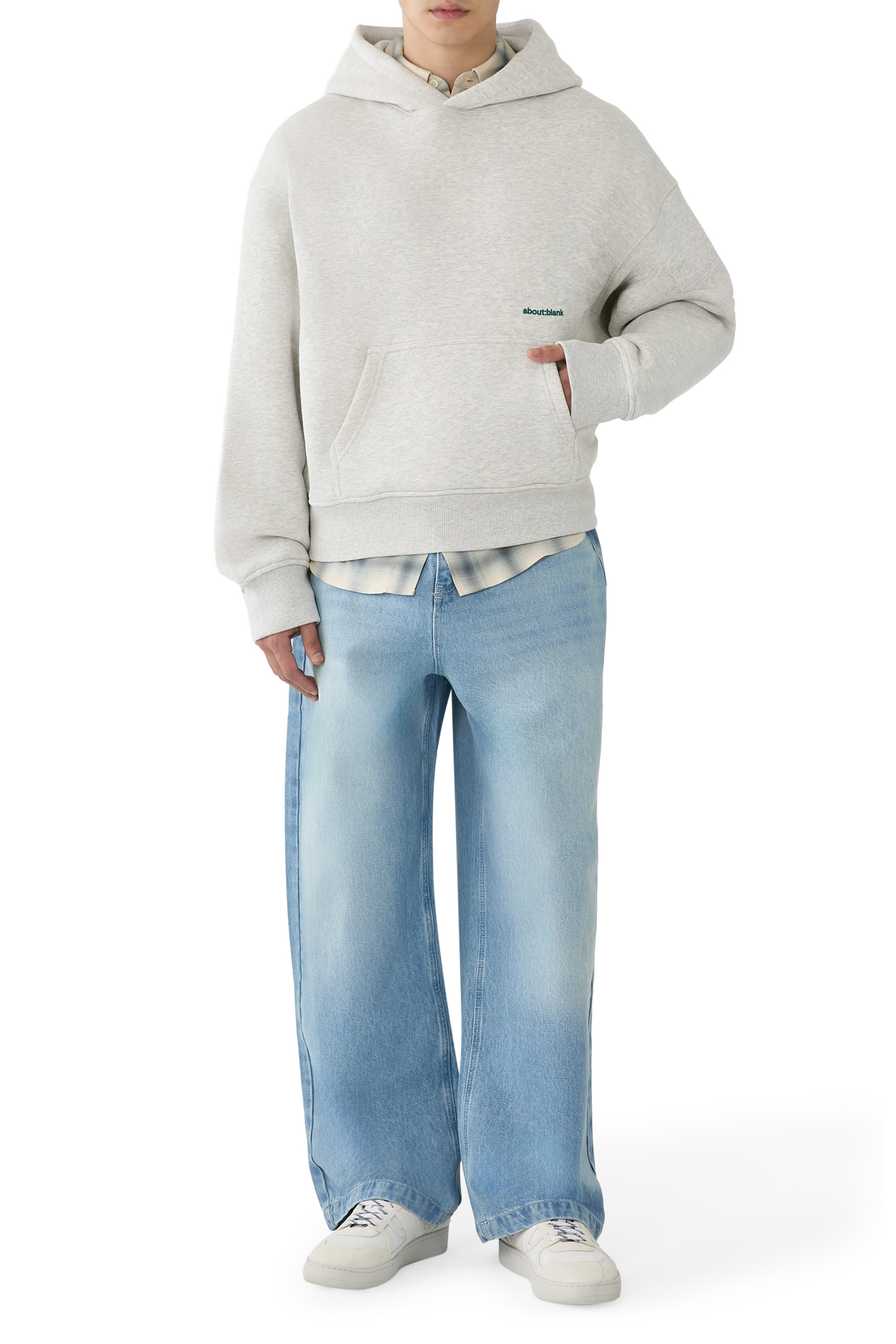 بنطال جينز بقصة ساق واسعة دنيم