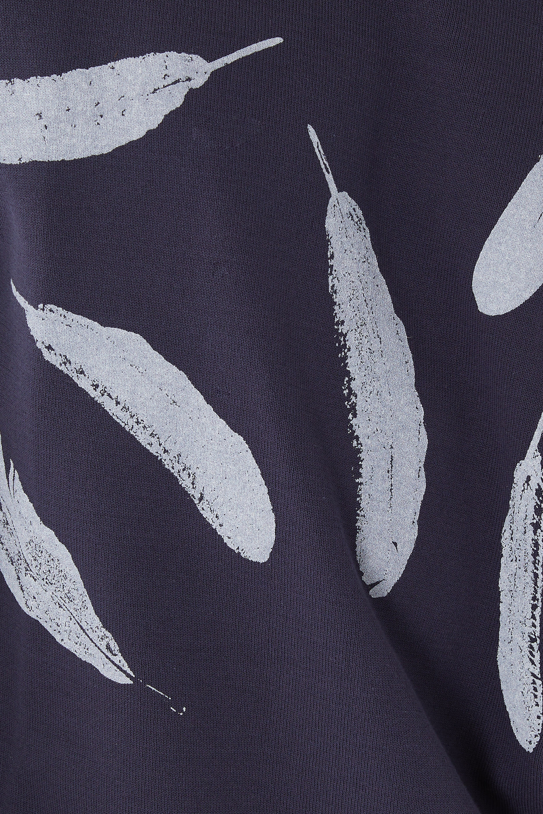 سويت شيرت اوب بياقة ضيقة وطبعة ريش