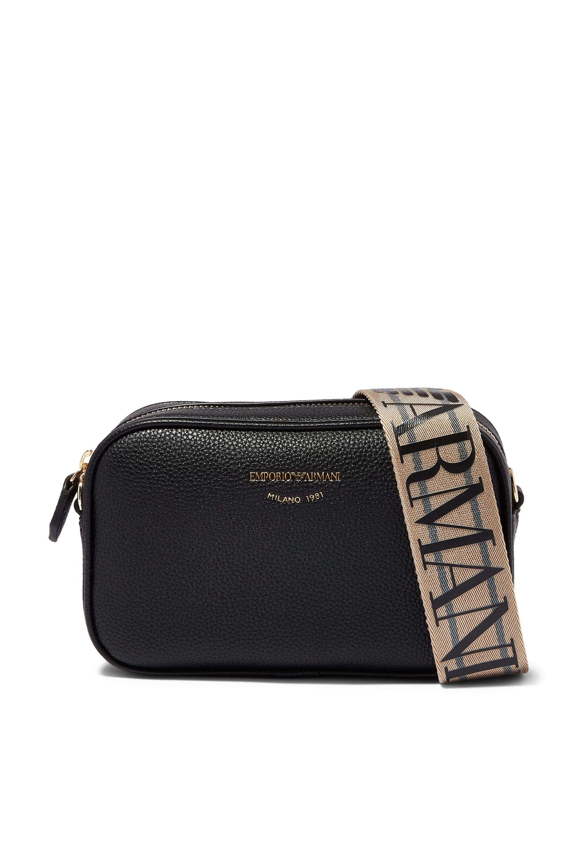 حقيبة ميني بشريط يحمل شعار الماركة