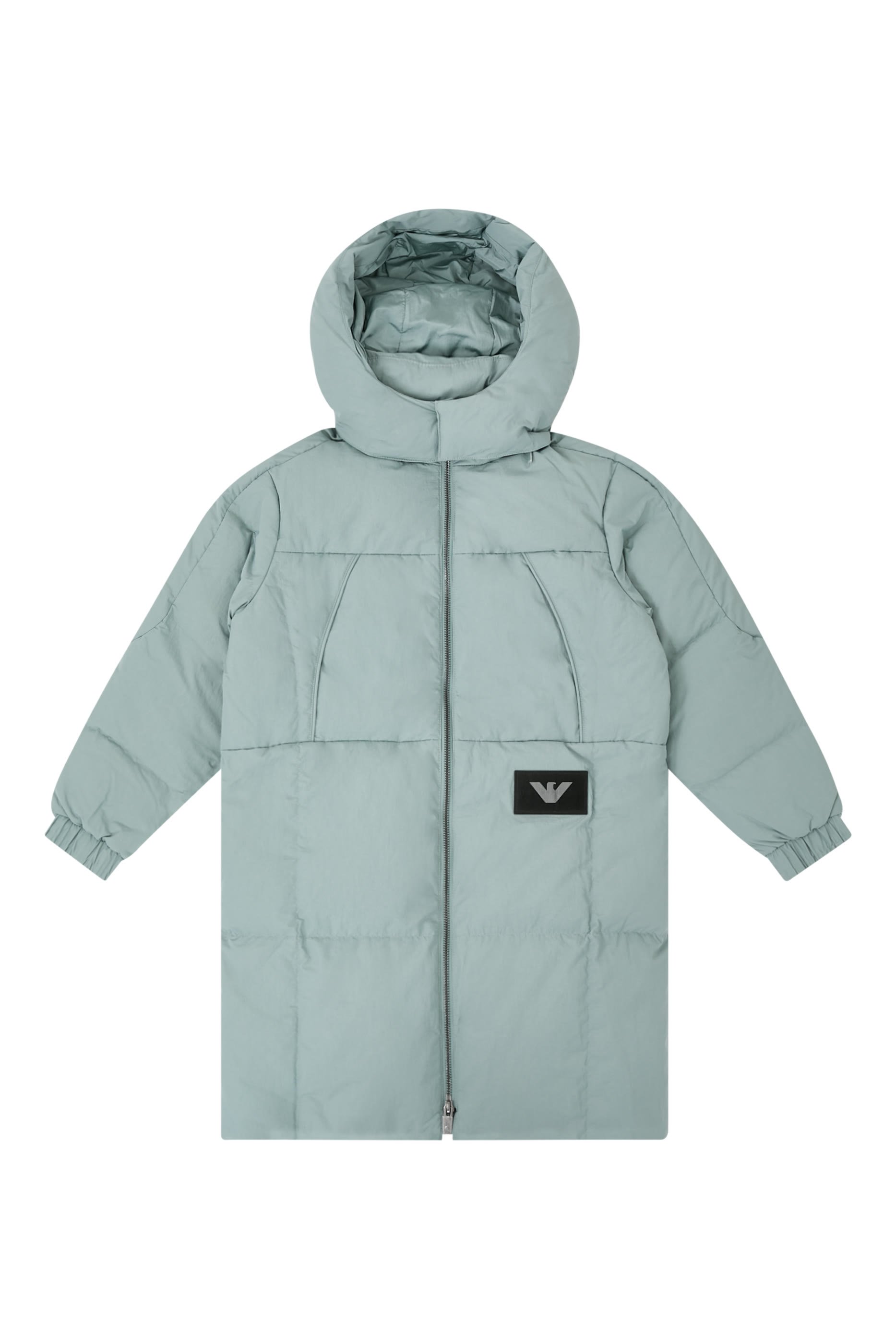 جاكيت بغطاء رأس ورقعة شعار الماركة للأطفال بحجم كبير للأطفال