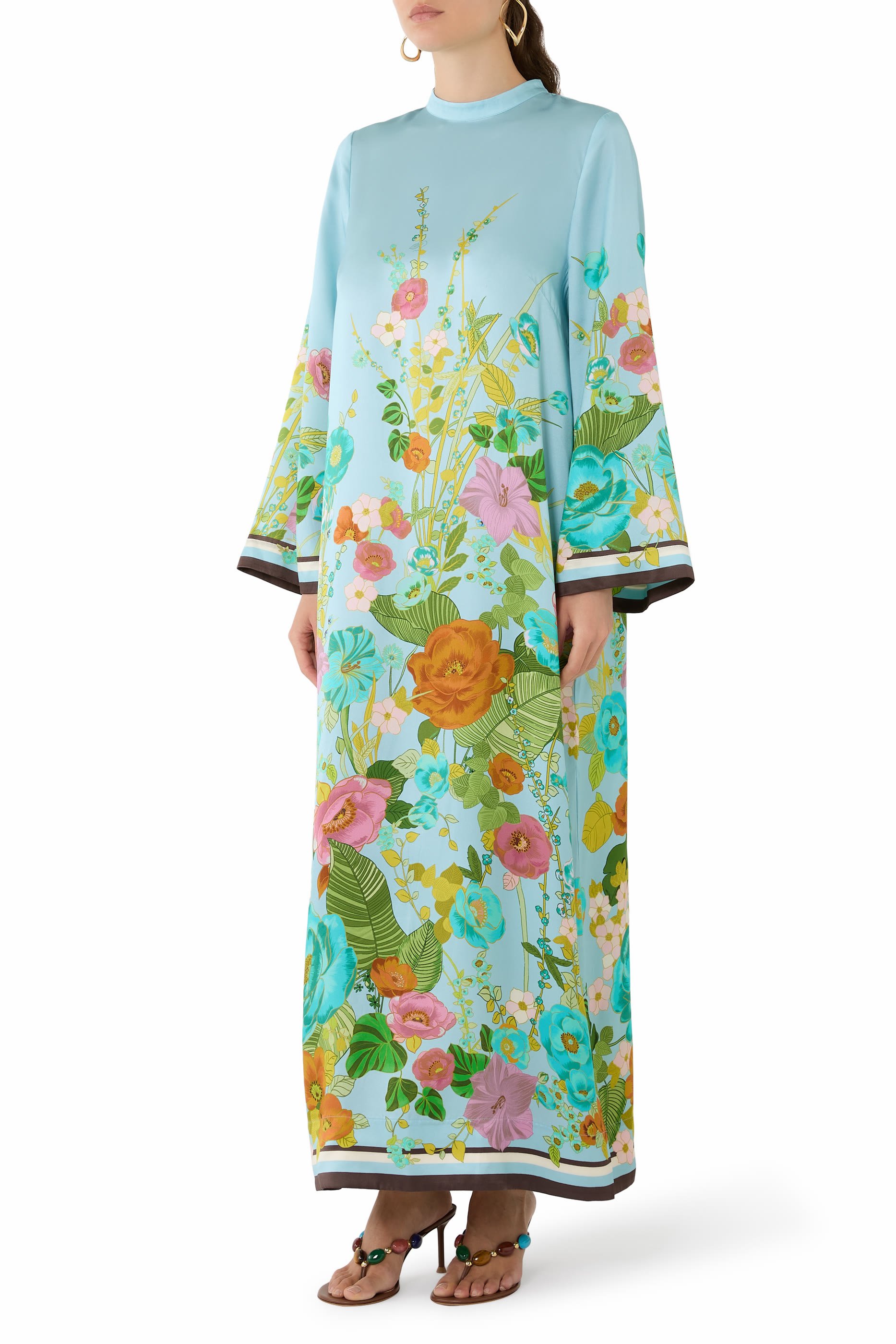 فستان متوسط الطول حرير