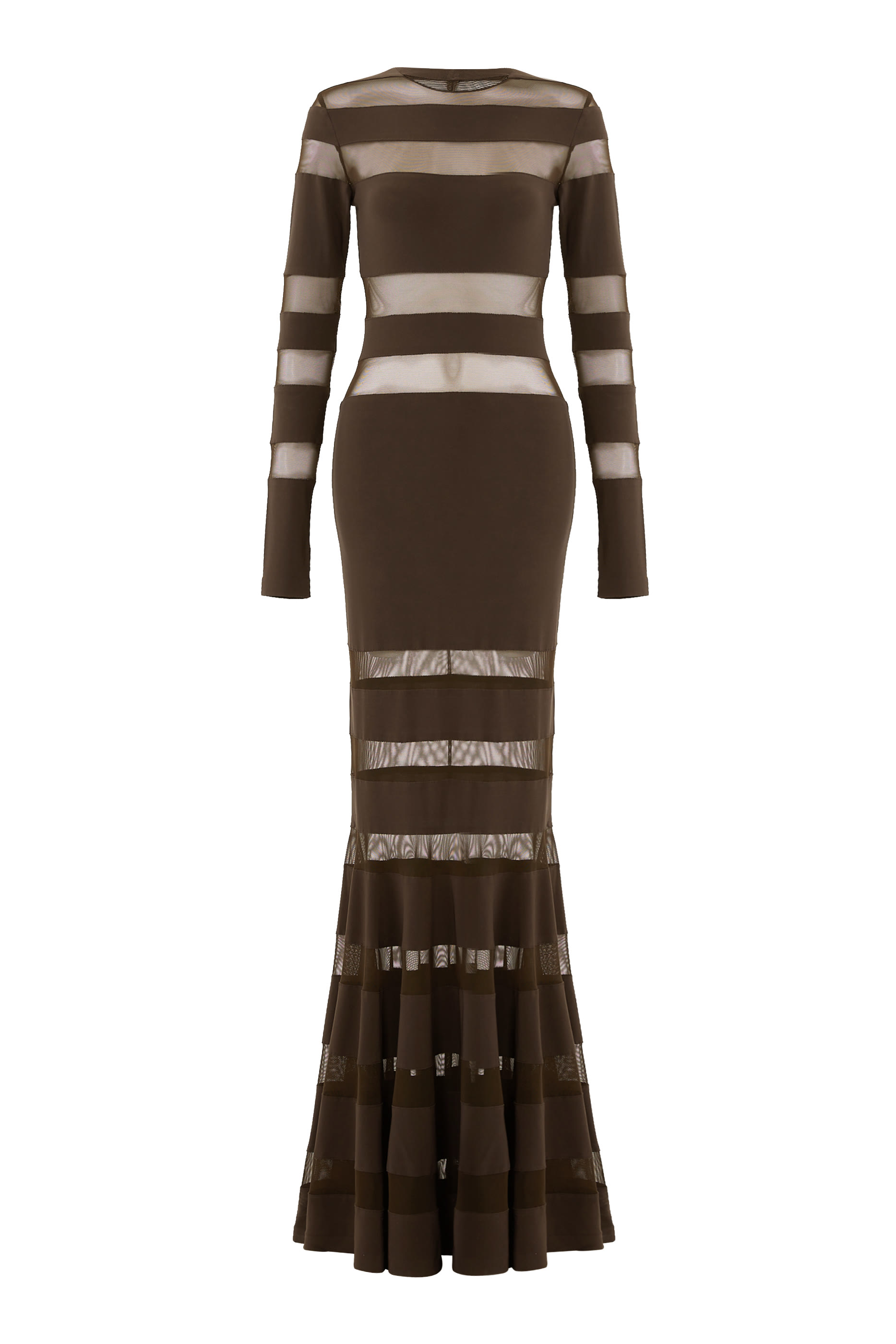 فستان مقسم لأجزاء بقصة ذيل السمكة