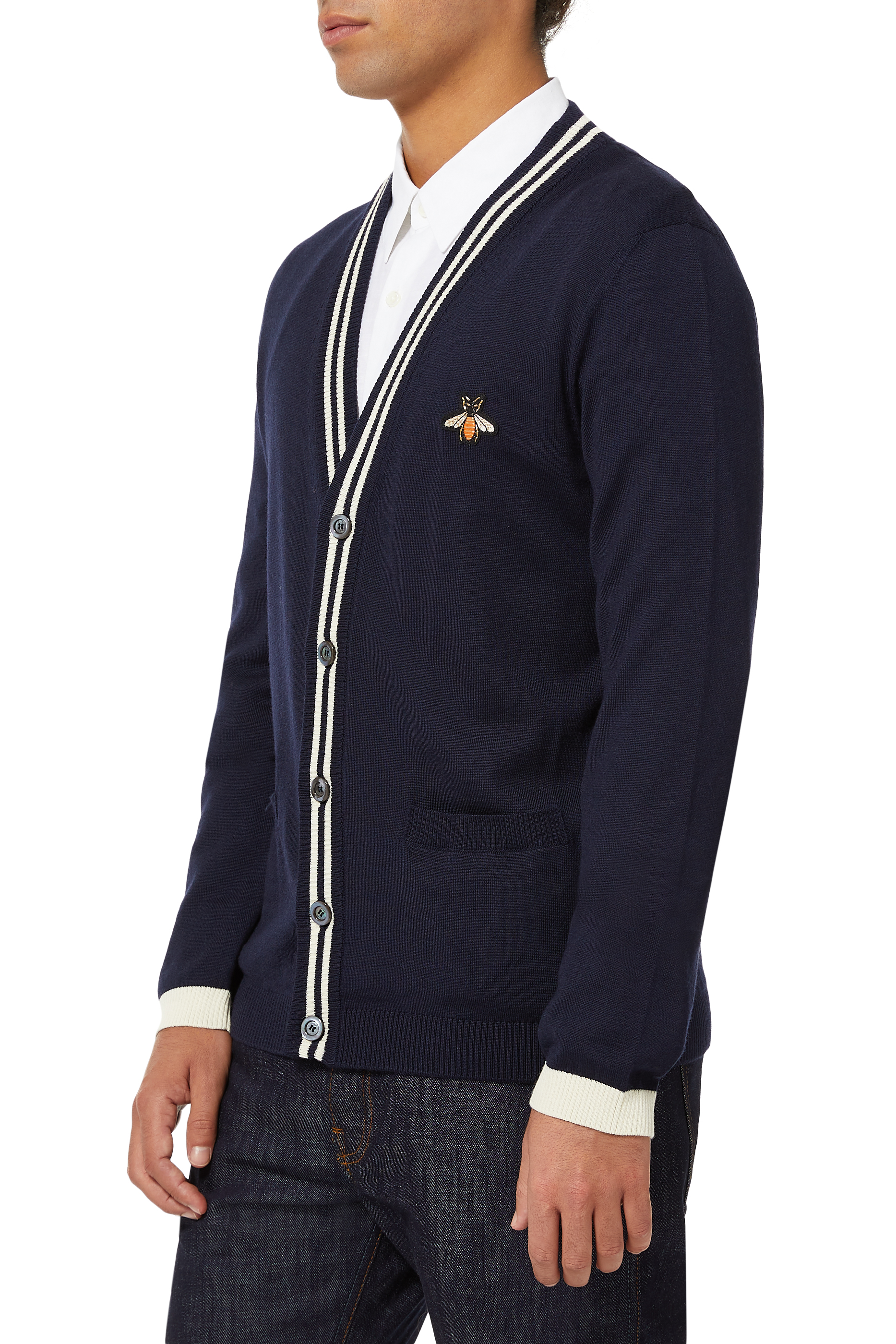 كارديغان صوف برقعة نحلة