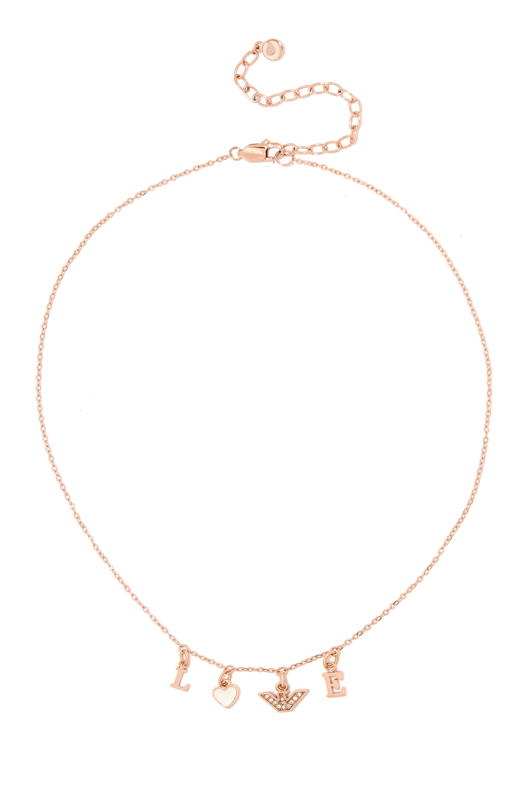 قلادة بحلية بكلمة 'Love' مرصعة بالكريستال ستانليس ستيل