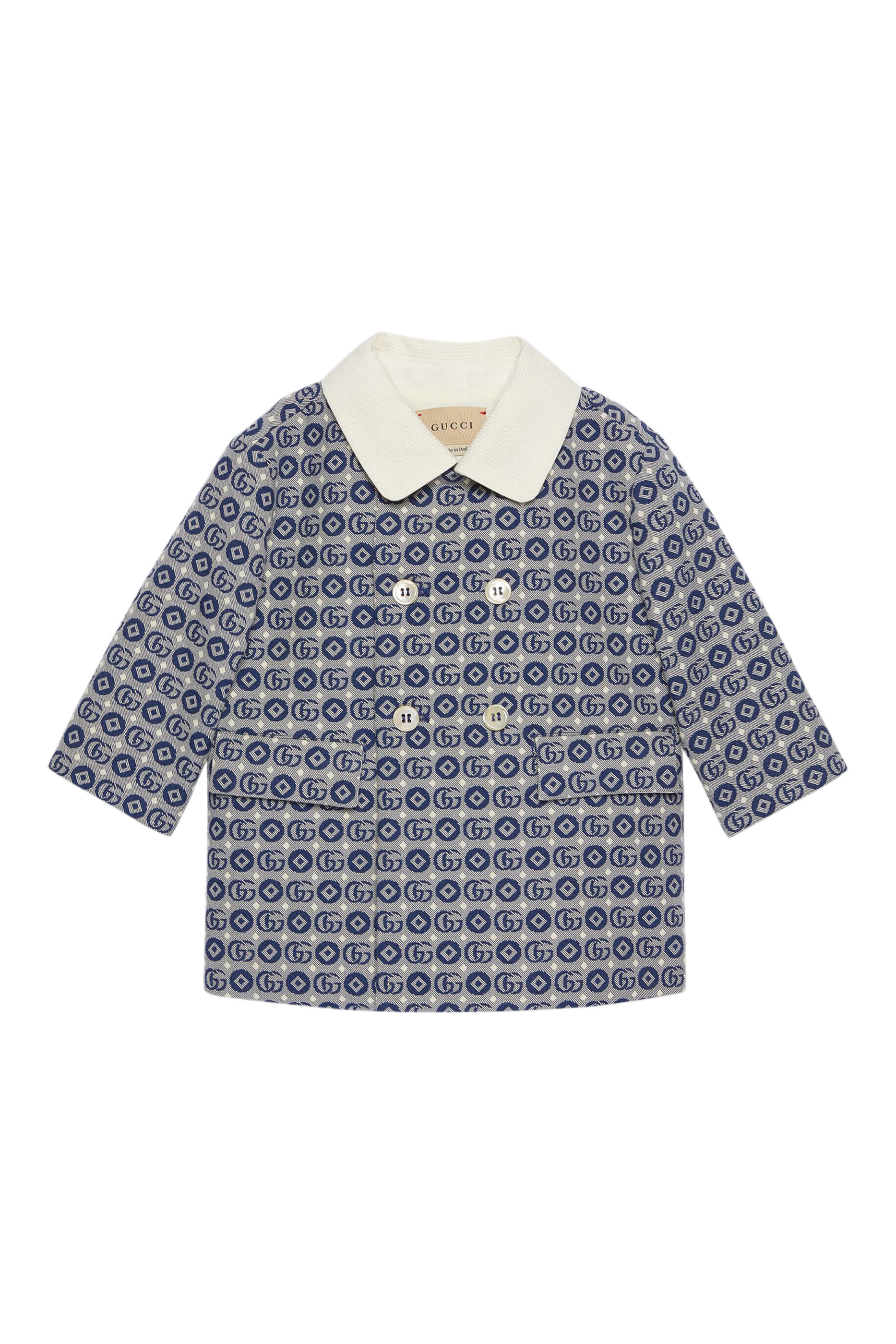 معطف للأطفال بنقشة هندسية لحرفي شعار الماركة