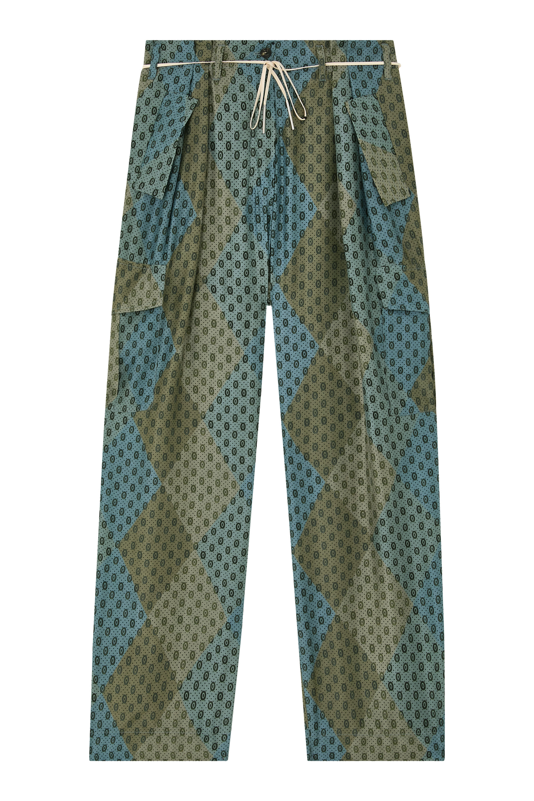 بنطال كارغو مزين بنقشة أرغايل حرير