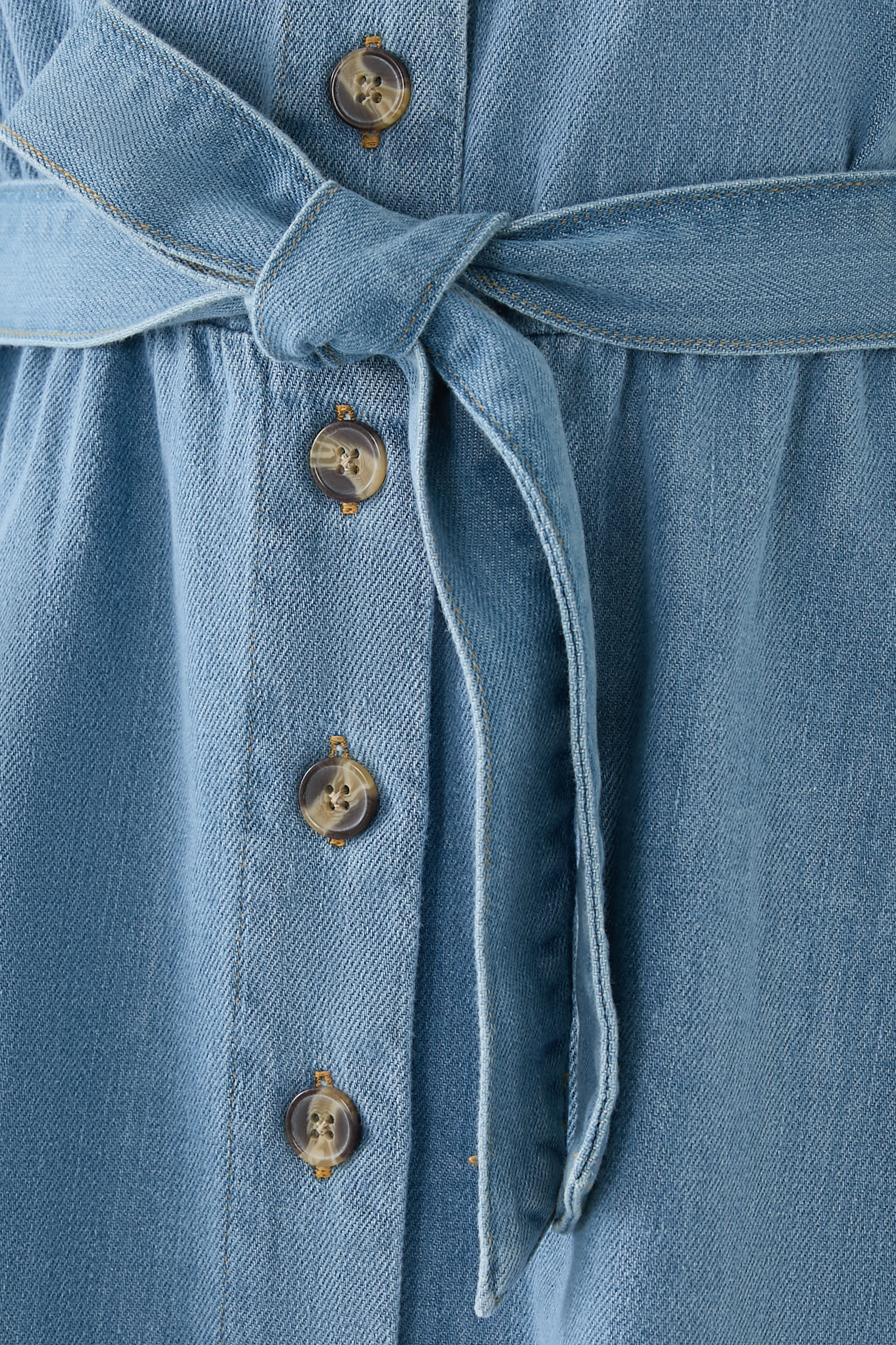 فستان نولان قصير برباط على الخصر دنيم