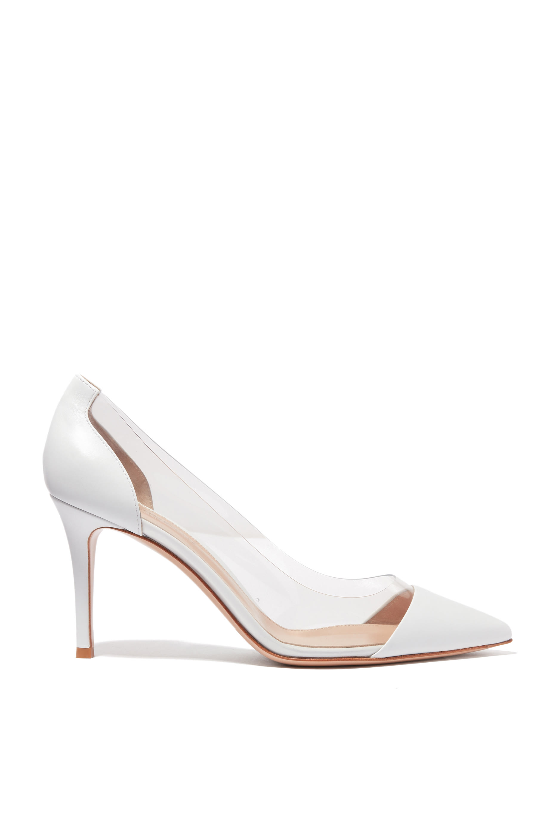 حذاء كلاسيكي جلد لامع بجوانب شفافة