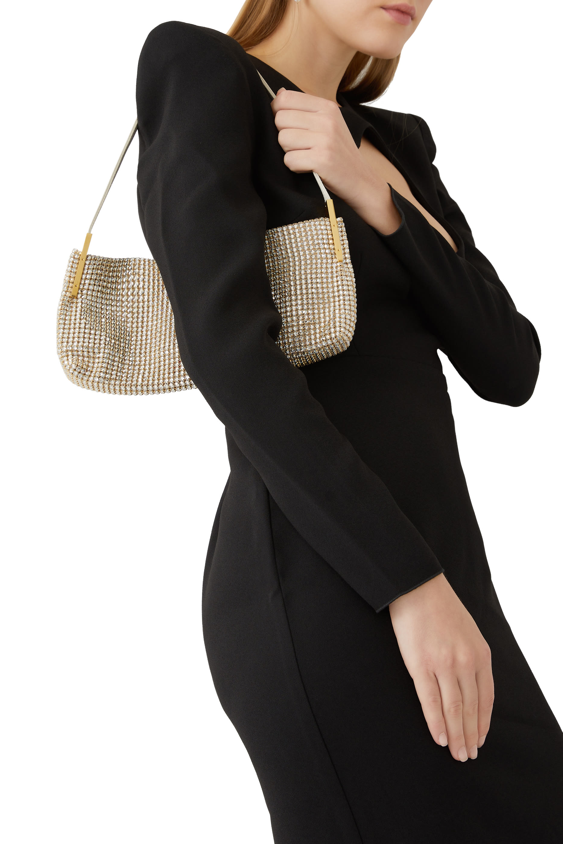 حقيبة كتف سوزان صغيرة مرصعة بالكريستال