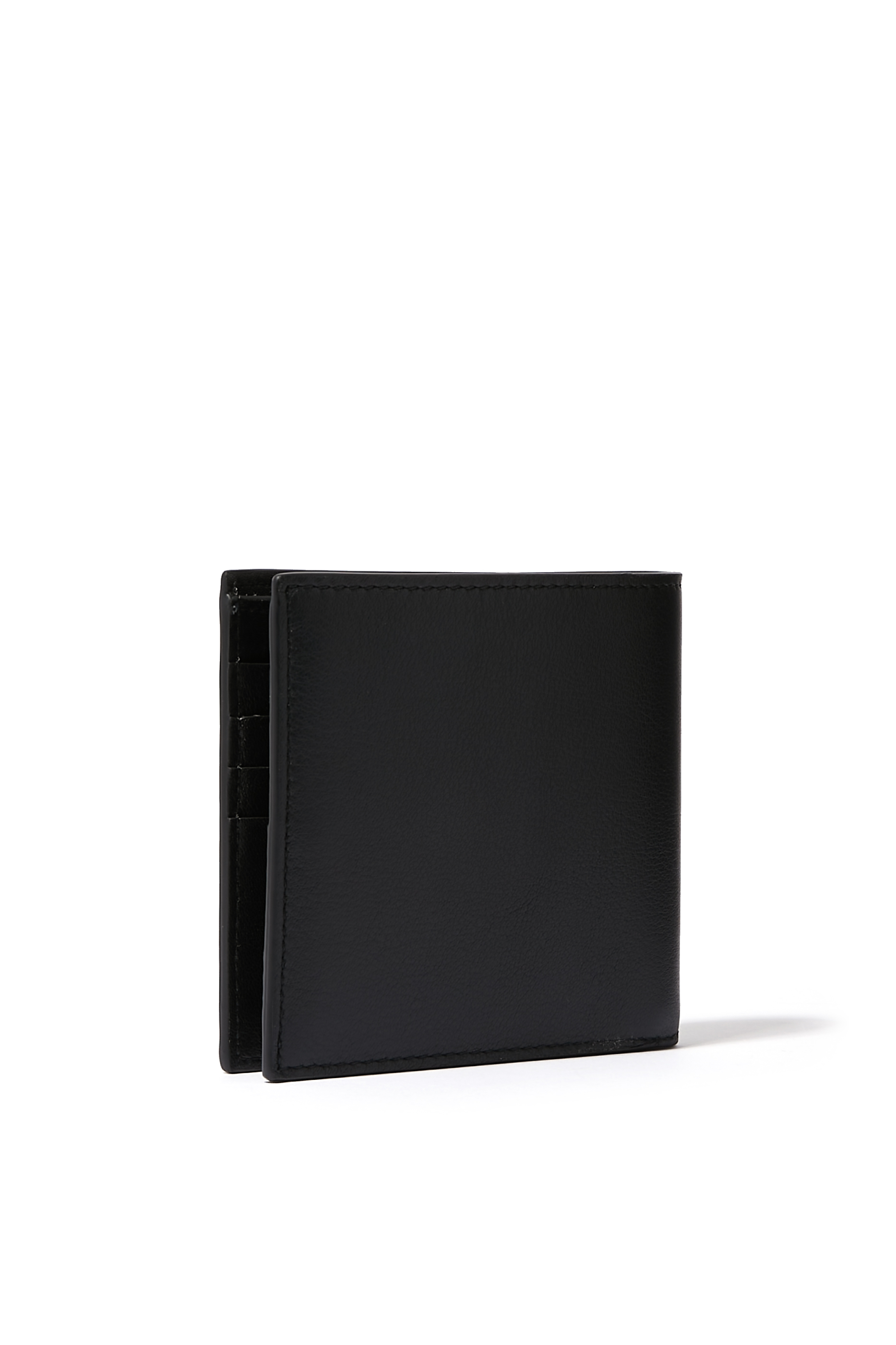 محفظة بنقشة شعار الماركة وتصميم ثنائي الطي