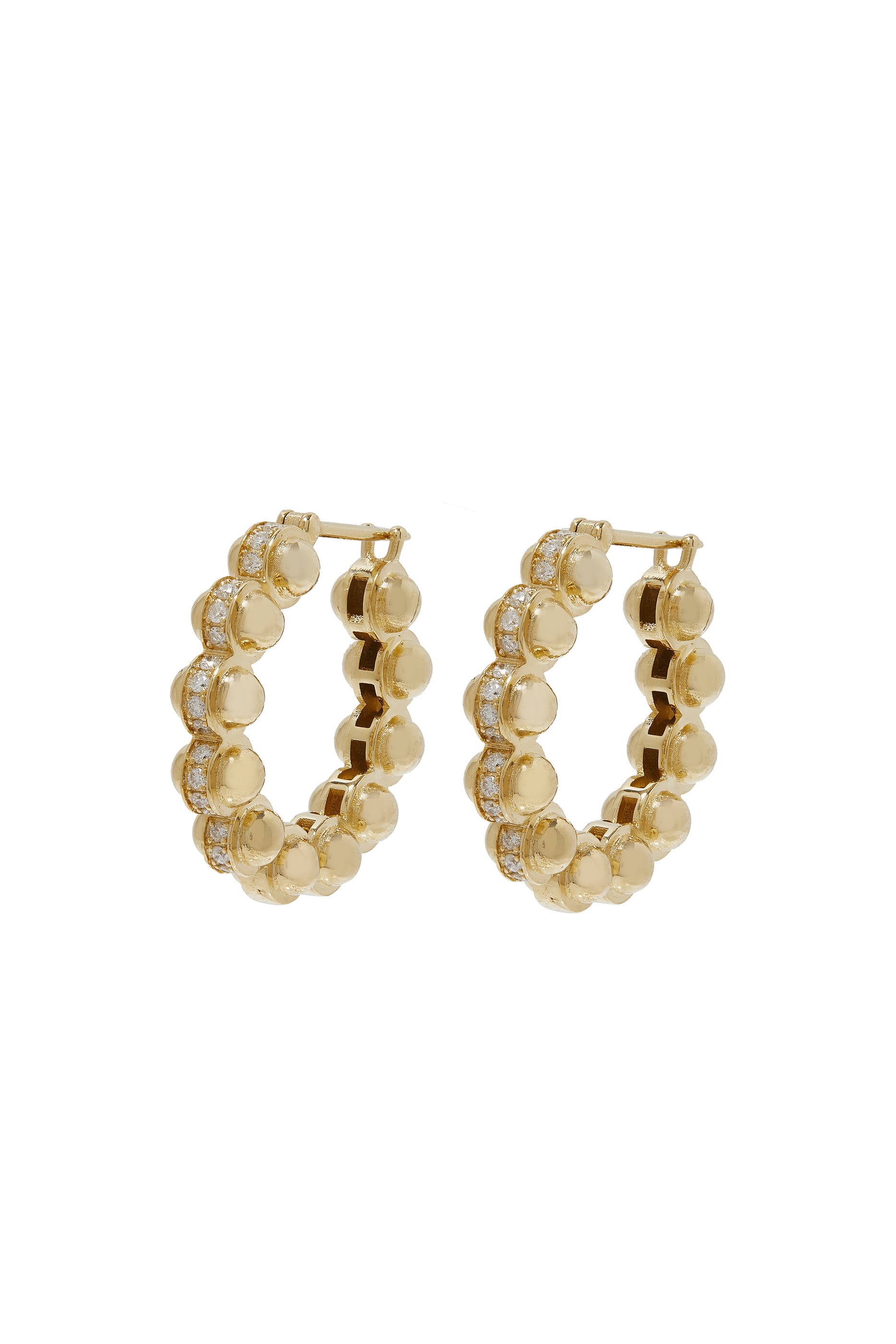 Atom Earrings Size 2, 18k Yellow Gold & Diamonds