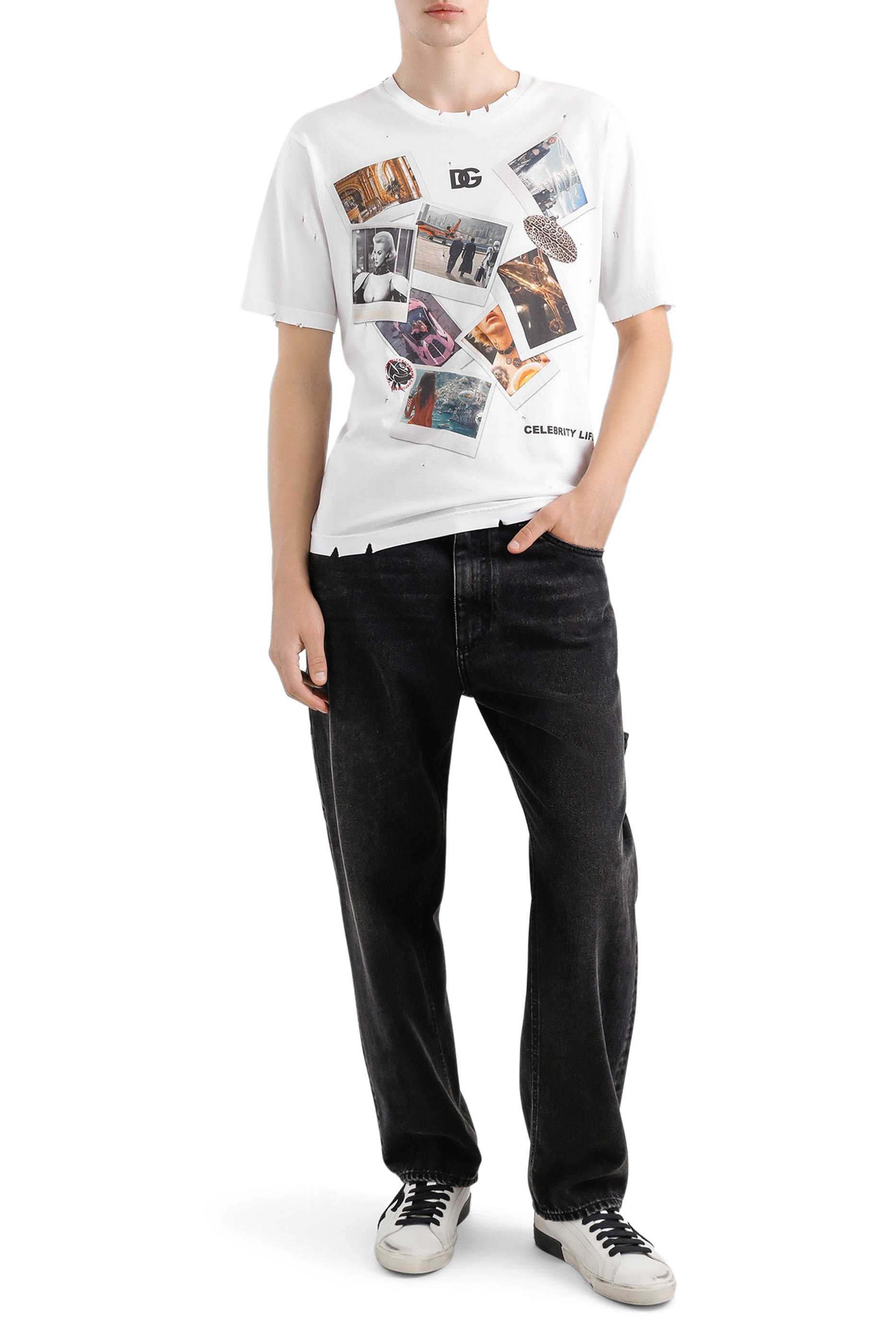 تيشيرت بطبعة بطاقة بريدية قطن